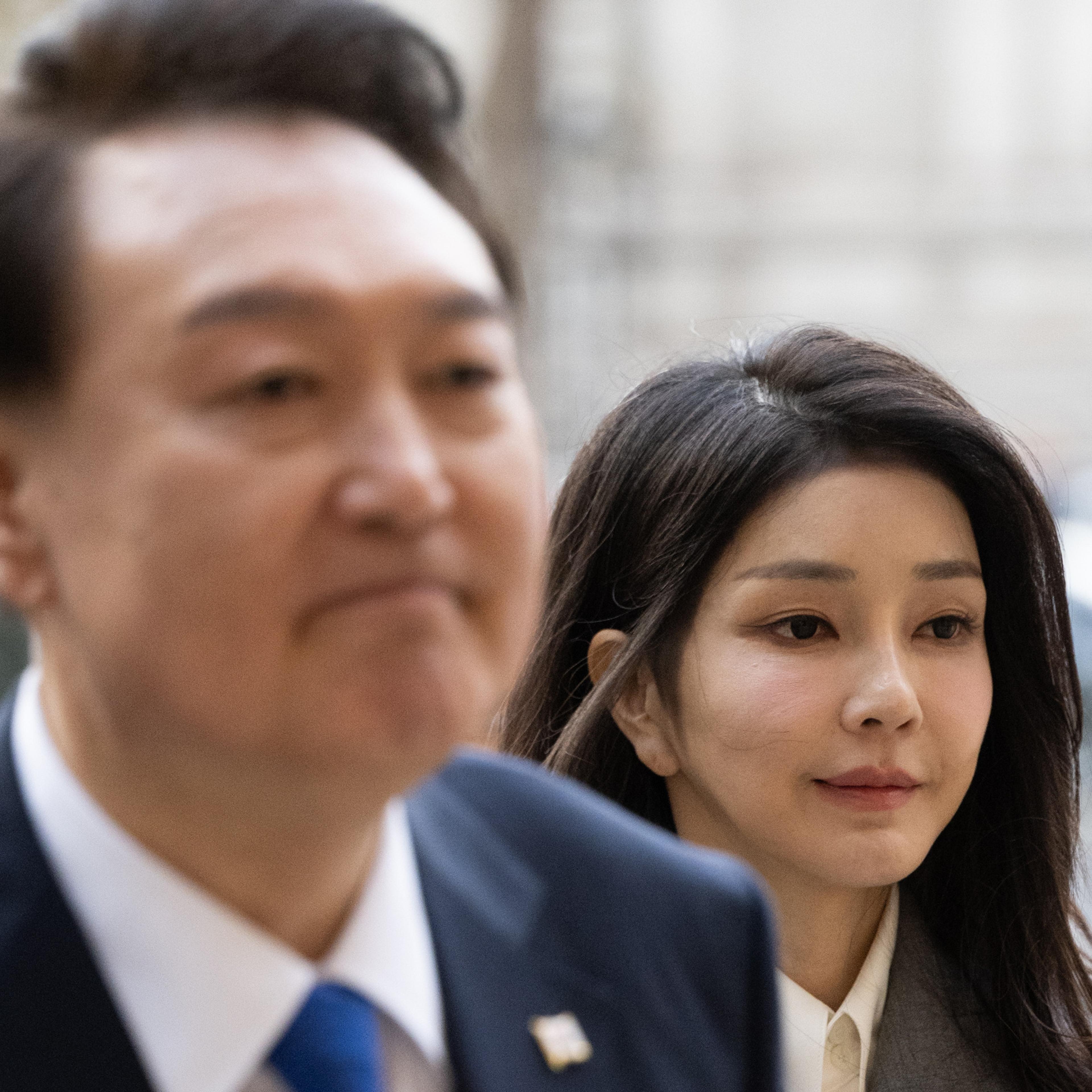 South Korea President Yoon Suk-yeol and First Lady Kim Keon-hee during a U.K. state visit in 2023.