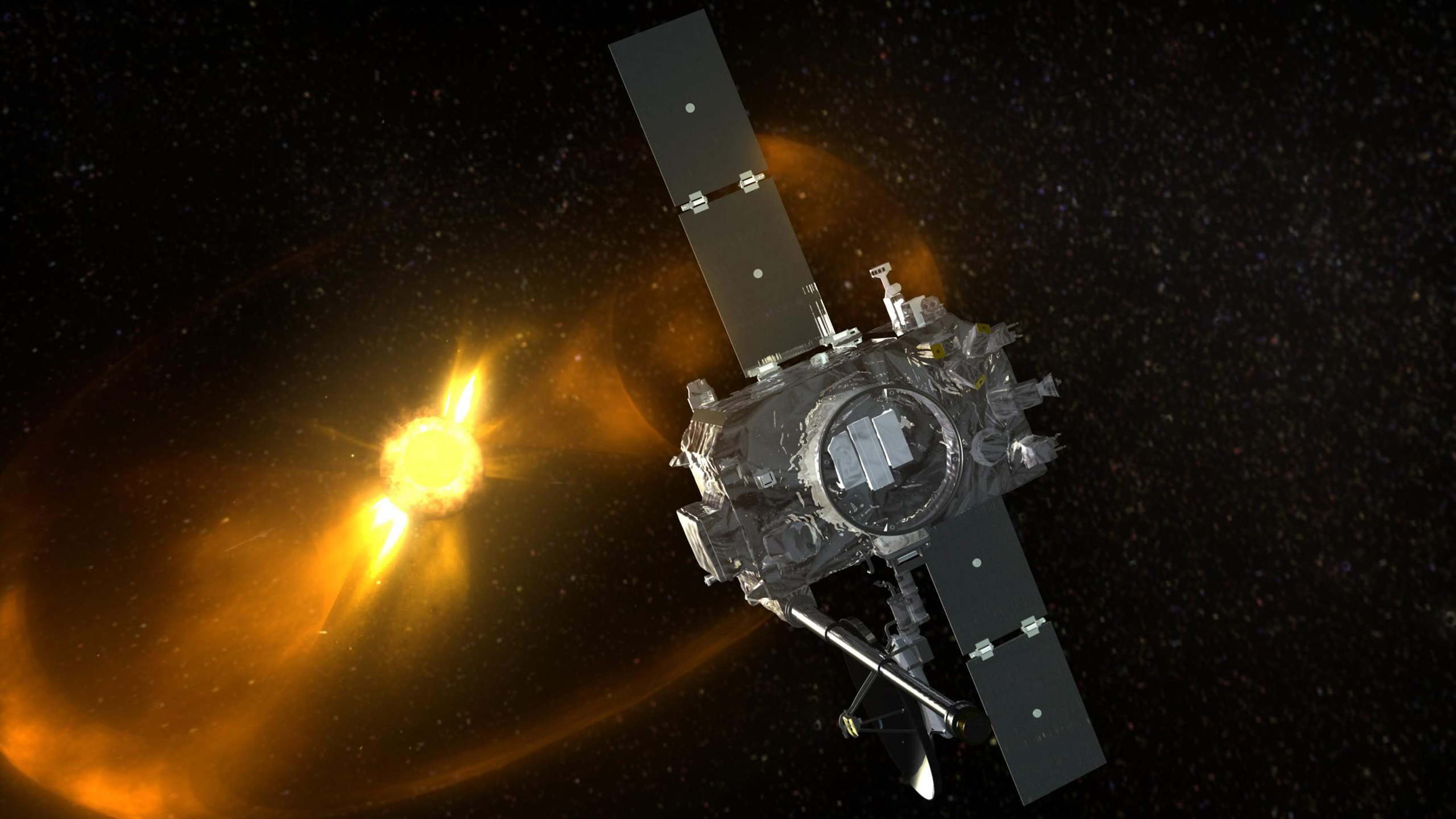 An undated handout picture made available by NASA on Aug. 23, 2016 shows an artist illustration of one of the two STEREO (Solar Terrestrial Relations Observatory) spacecraft that have been studying the sun since 2006.