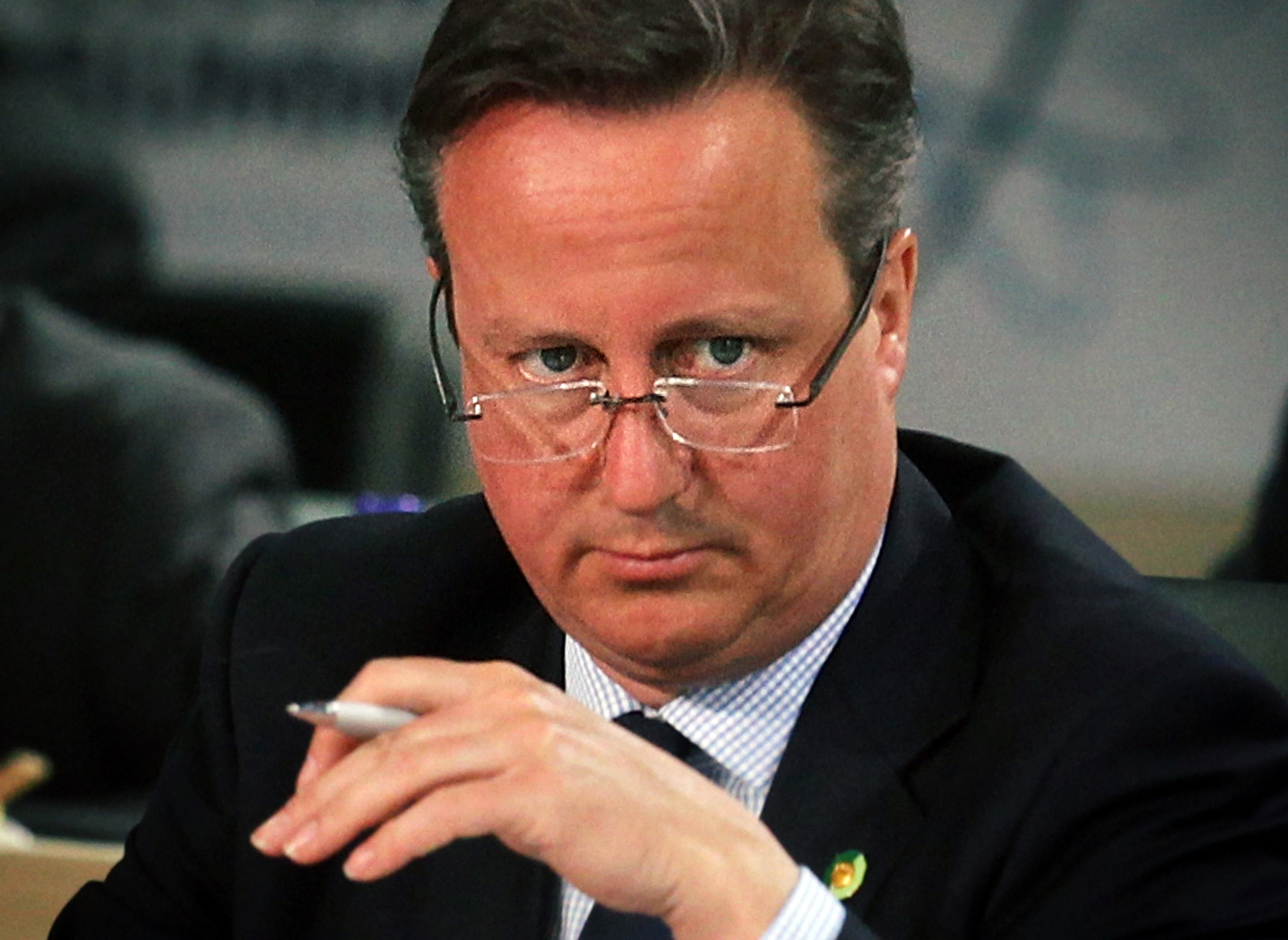 British Prime Minister David Cameron attends a plenary session of the Nuclear Security Summit on April 1, 2016 in Washington.