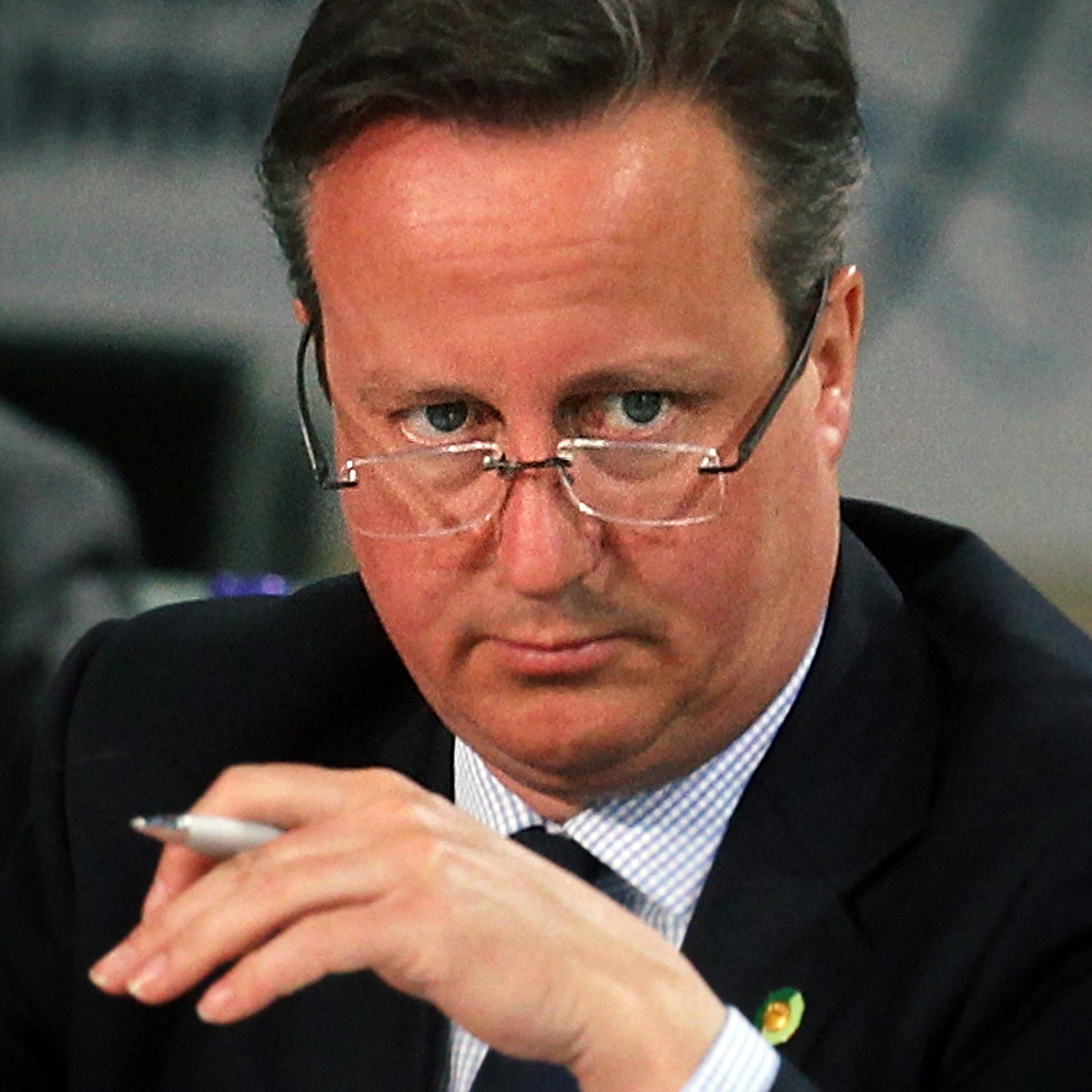 British Prime Minister David Cameron attends a plenary session of the Nuclear Security Summit on April 1, 2016 in Washington.