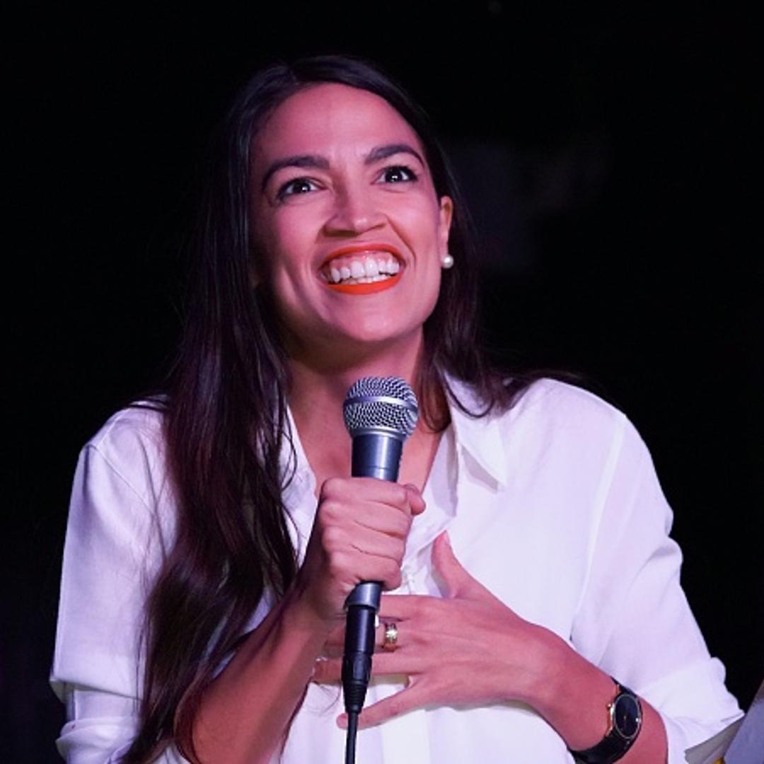 Alexandria Ocasio-Cortez speaks to her supporters during her election night party in the Queens Borough of New York on November 6, 2018.