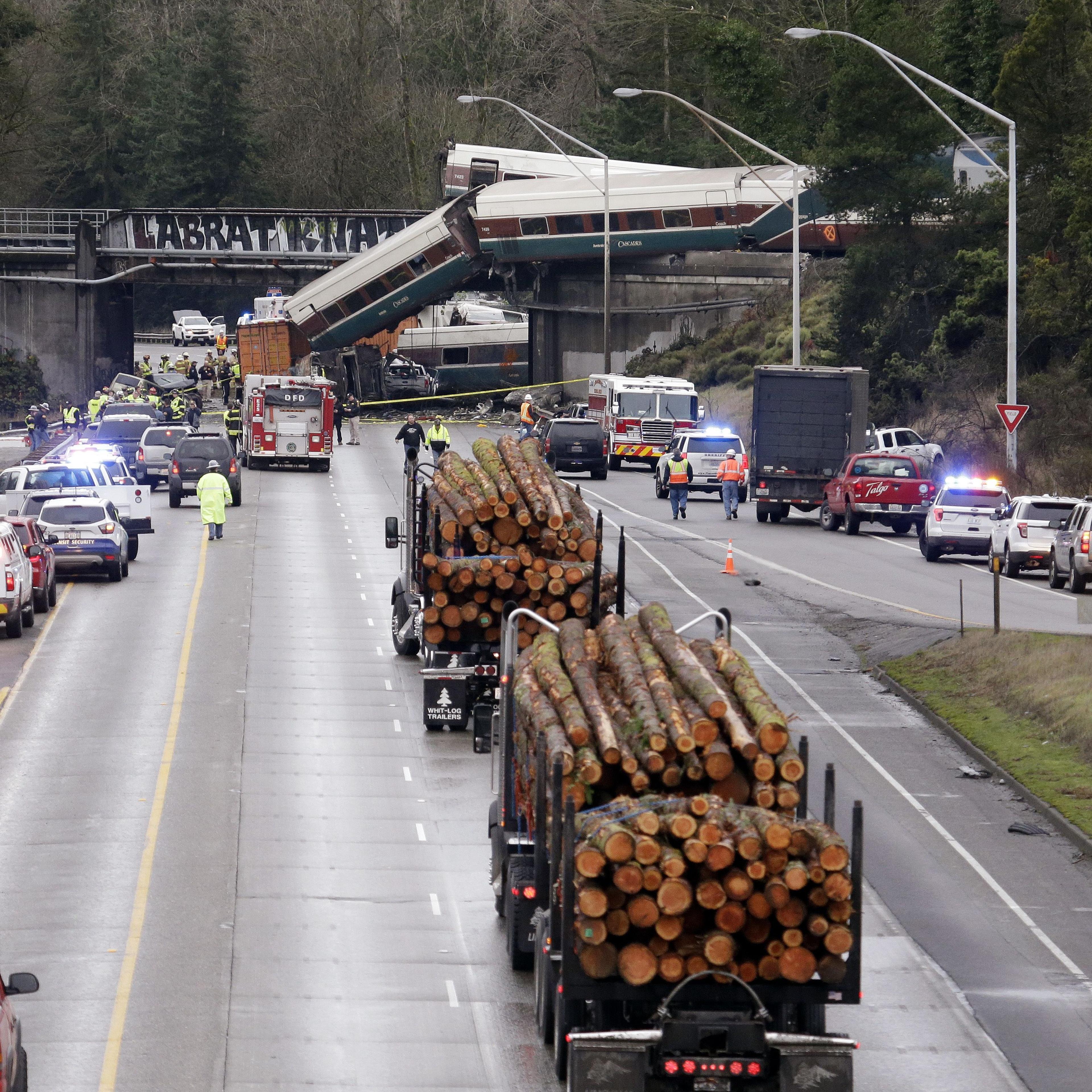 Train Derailment Washington State, DuPont, USA - 18 Dec 2017
