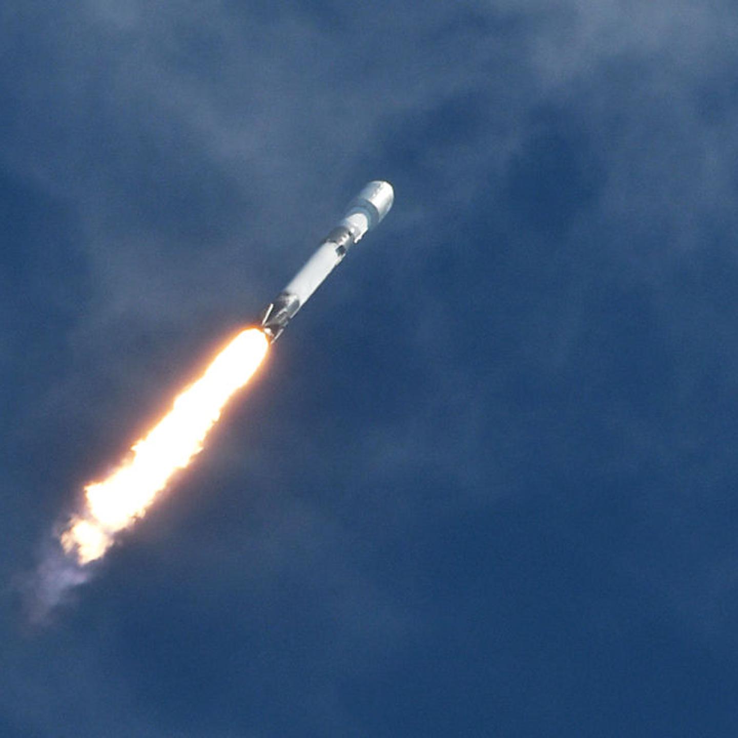A SpaceX Falcon 9 rocket carrying a batch of 56 Starlink