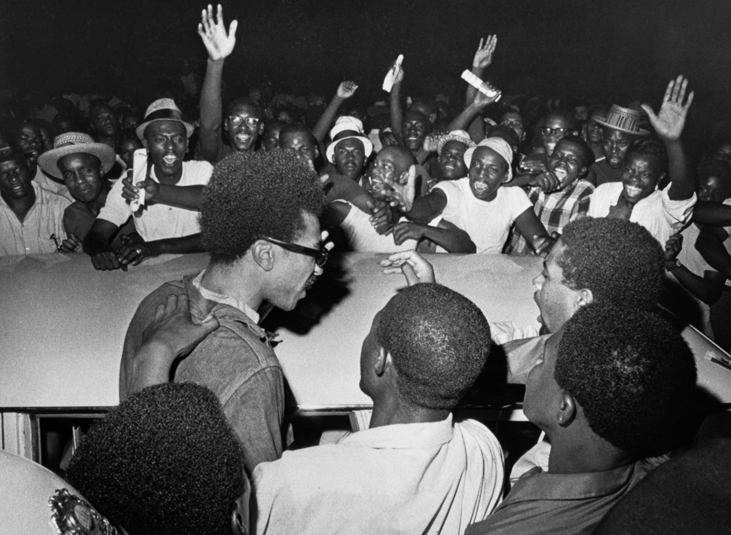 Brown is greeted by well-wishers after being released from jail in Alexandria, Va., on $10,000 bail, in 1967 