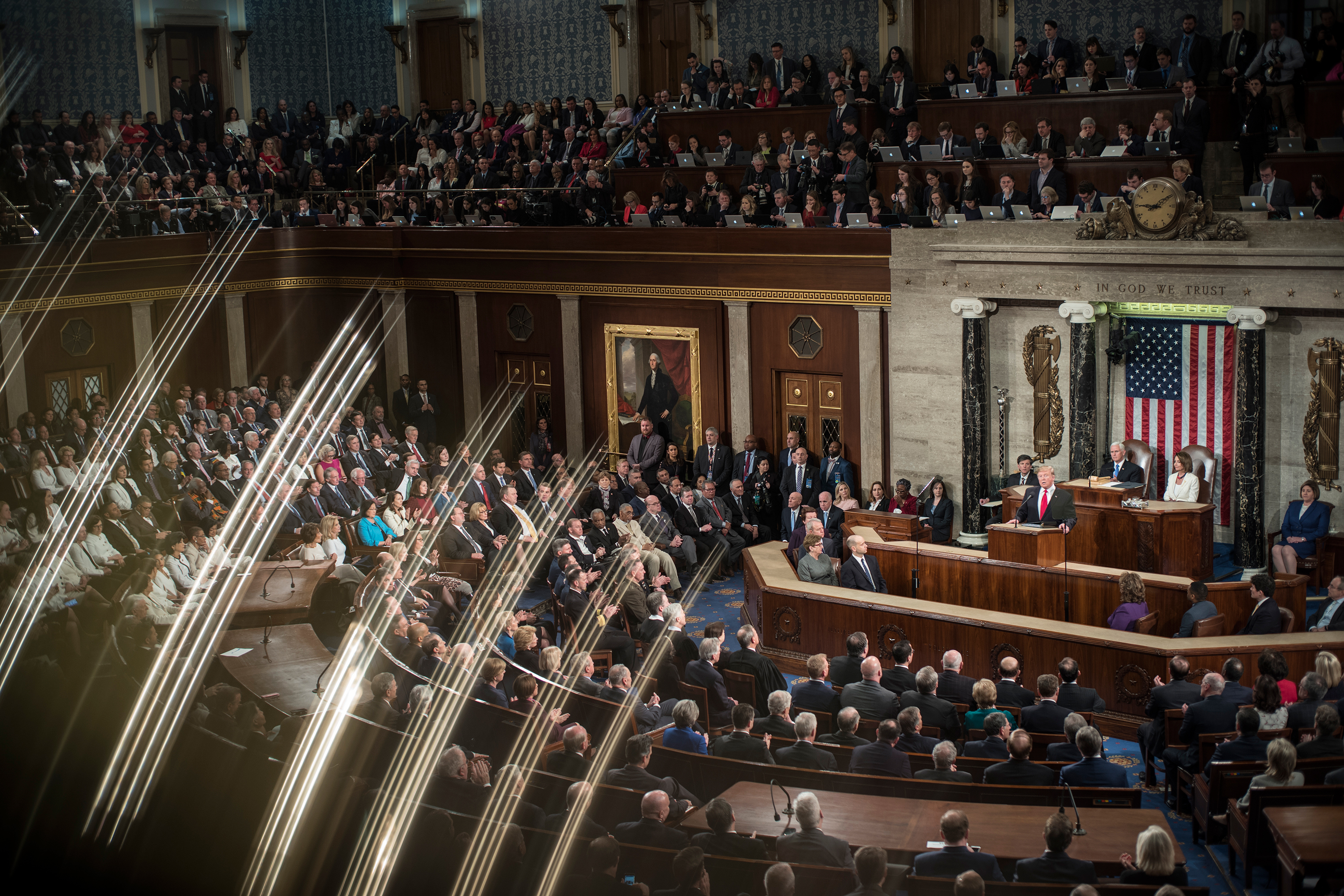 Donald Trump delivers his State of the Union remarks.