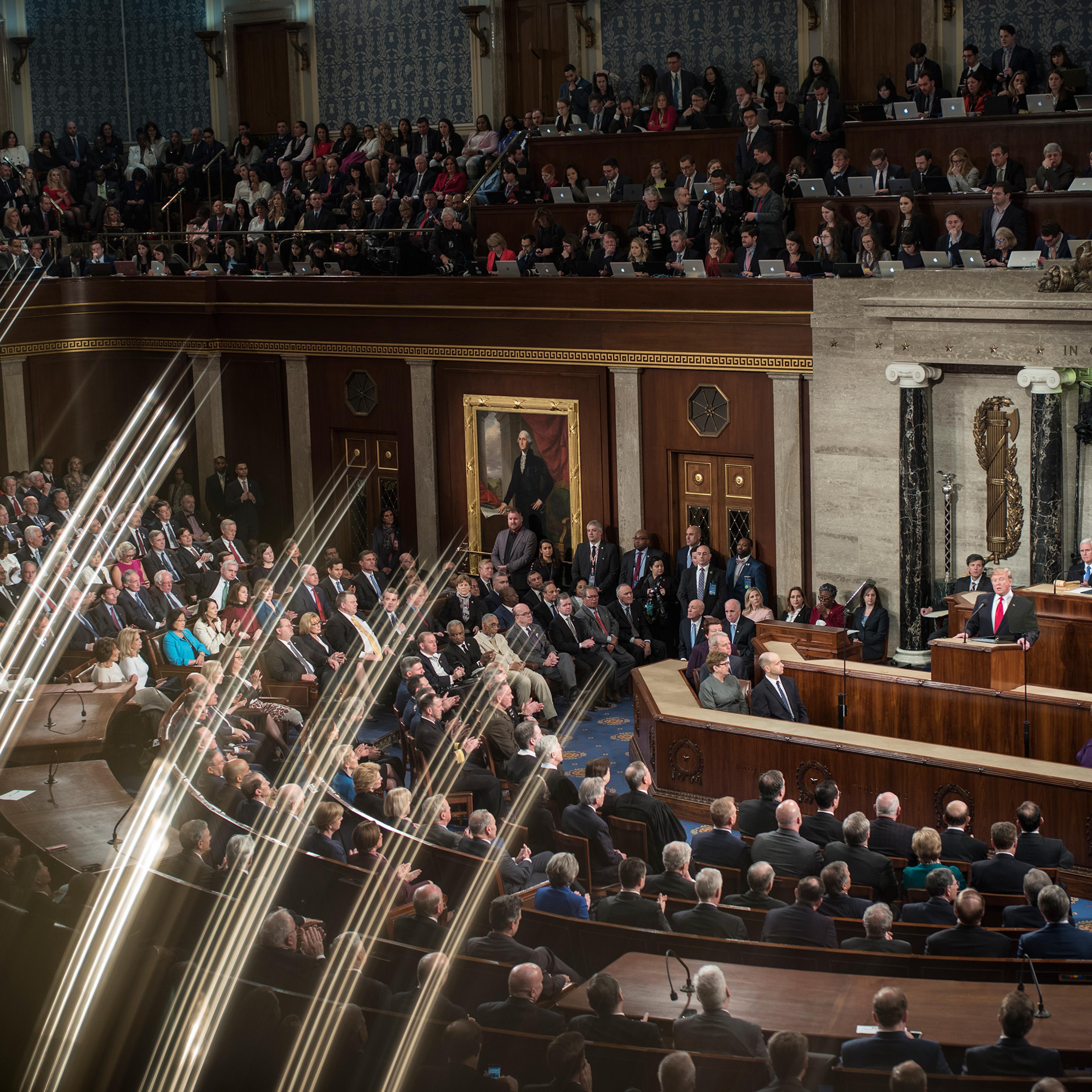 Donald Trump delivers his State of the Union remarks.