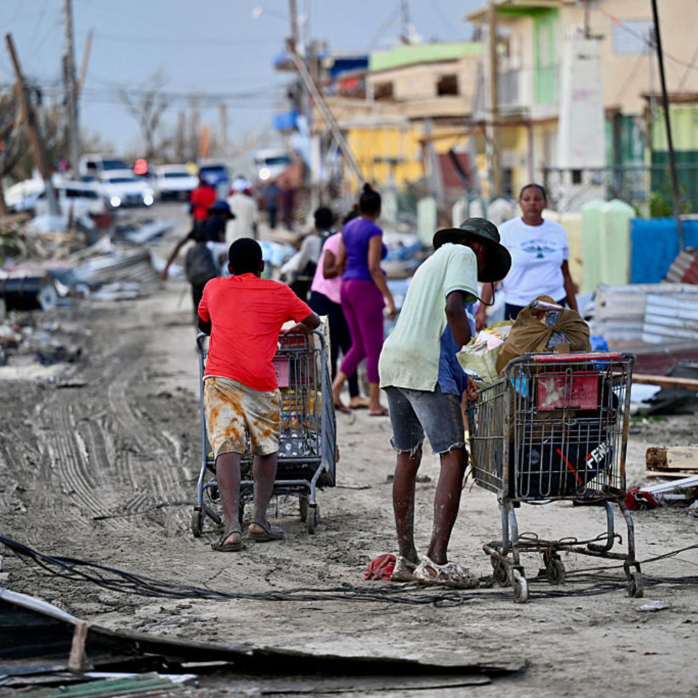 Black River residents are scavenging for food on the streets following the passage of Hurricane Melissa in Santa Cruz, St. Elizabeth, Jamaica on Oct. 29, 2025.