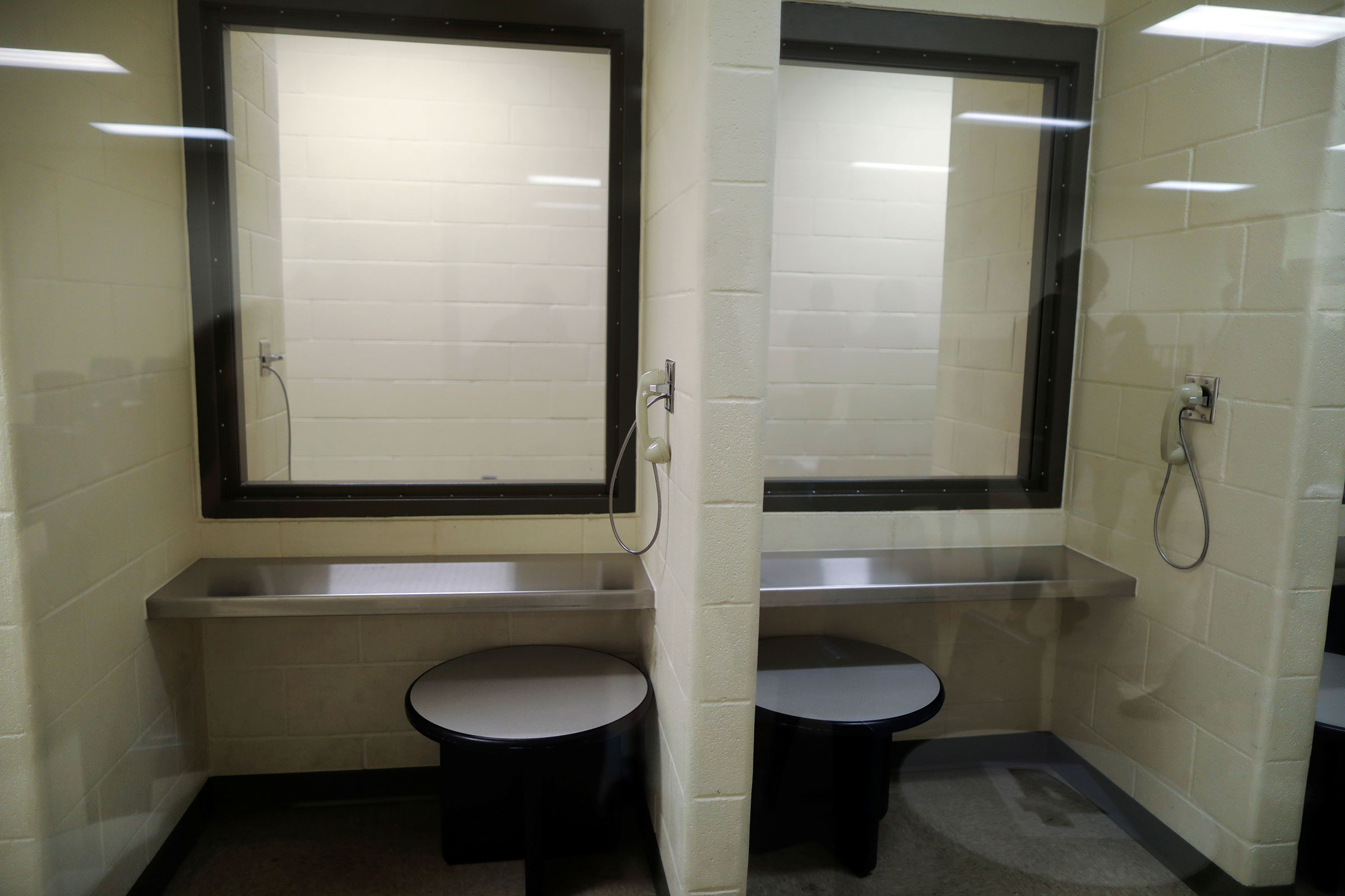 The high-risk detainee visiting area is seen at the Adelanto immigration detention center, which is run by the Geo Group Inc, in Adelanto, Calif., on April 13, 2017.