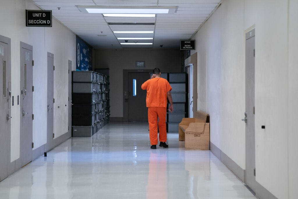 TACOMA, WASH. - DECEMBER, 17: A detainee walks through the Nort