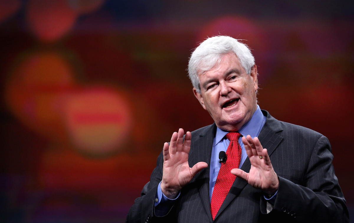 Newt Gingrich delivers remarks at the Visit Orlando annual luncheon in Orlando, Dec. 8, 2015.