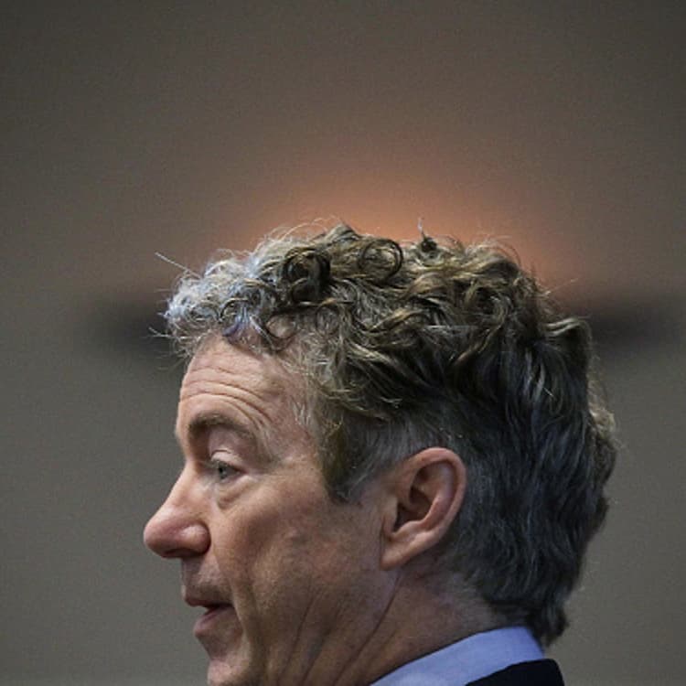 Republican presidential candidate Sen. Rand Paul (R-KY) speaks during a "Students For Rand Rally" at George Washington University November 19, 2015 in Washington, DC.