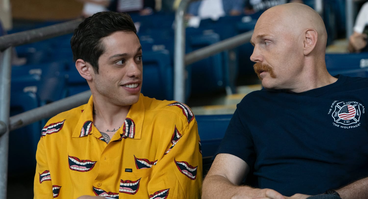 Pete Davidson and Bill Burr in <em>King of Staten Island</em>