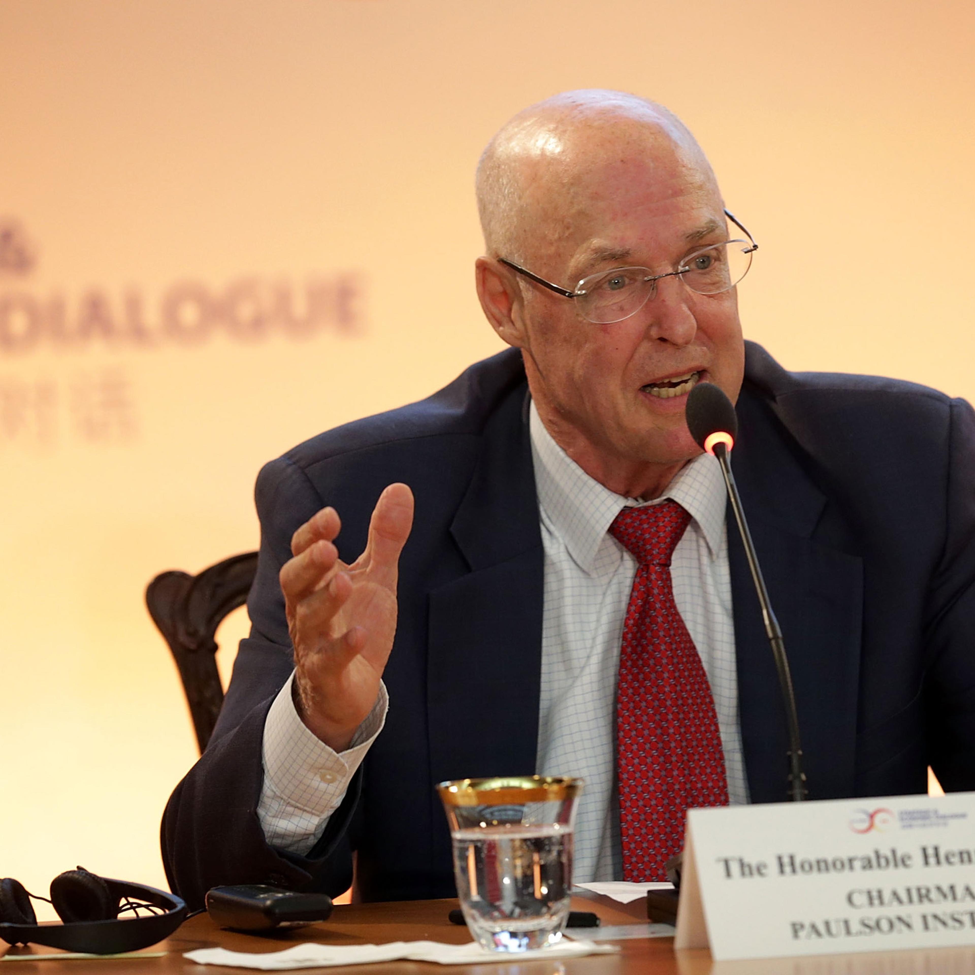 Former Secretary of the Treasury Henry Paulson speaks during a panel discussion on energy and environment cooperation during the Strategic and Economic Dialogue in Washington, D.C. on June 23, 2015.