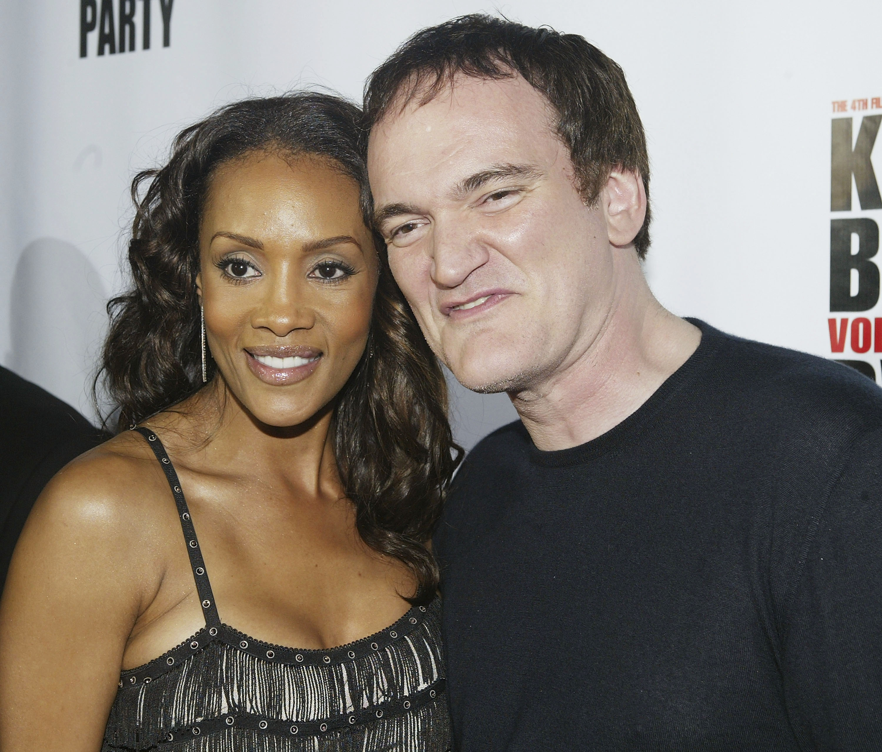 Vivica A. Fox and Quentin Tarantino at the 'Kill Bill' release party.