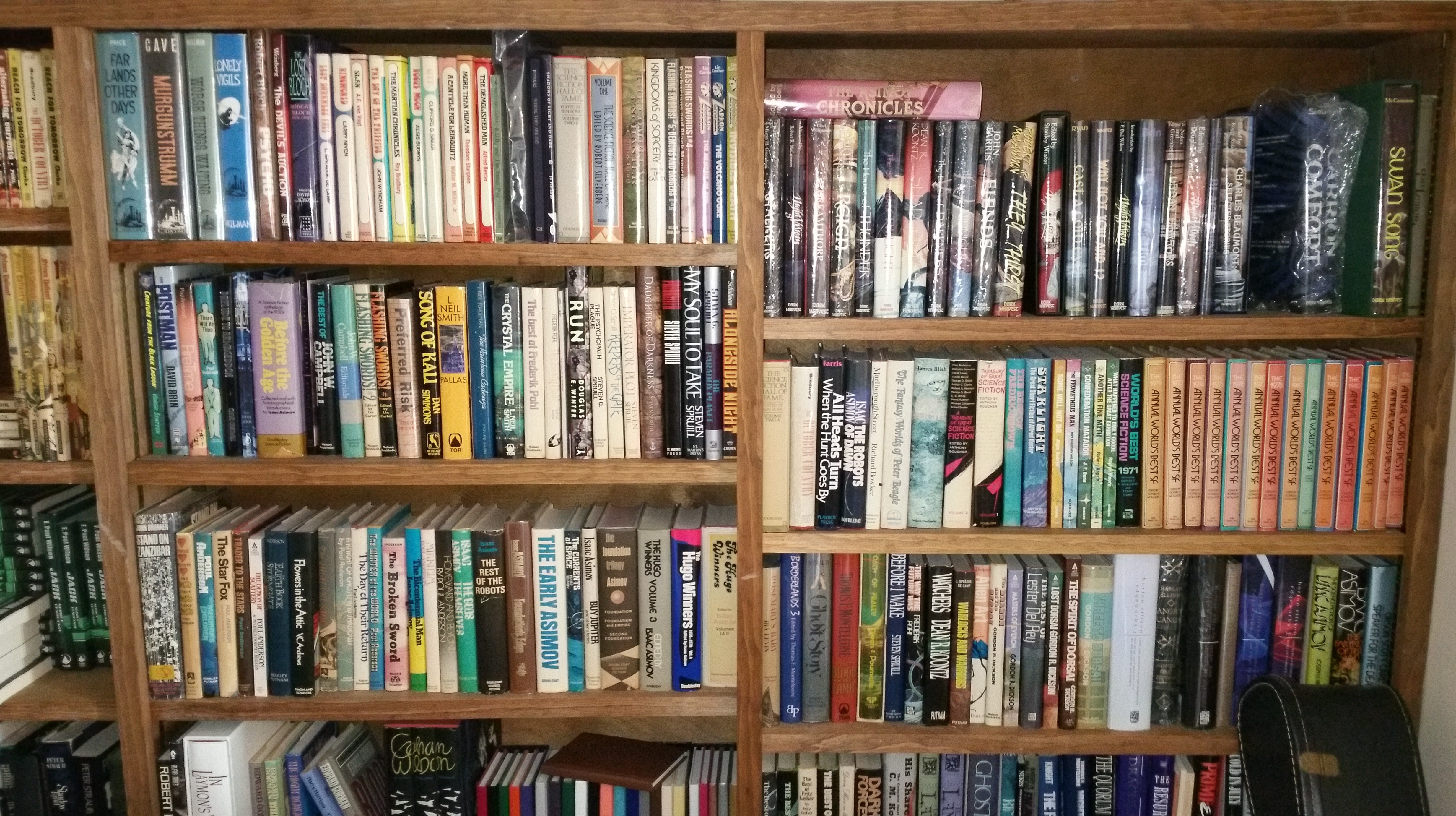 American author F. Paul Wilson uploaded an impressive mutli-shelf "shelfie" through the Shelfie app. 