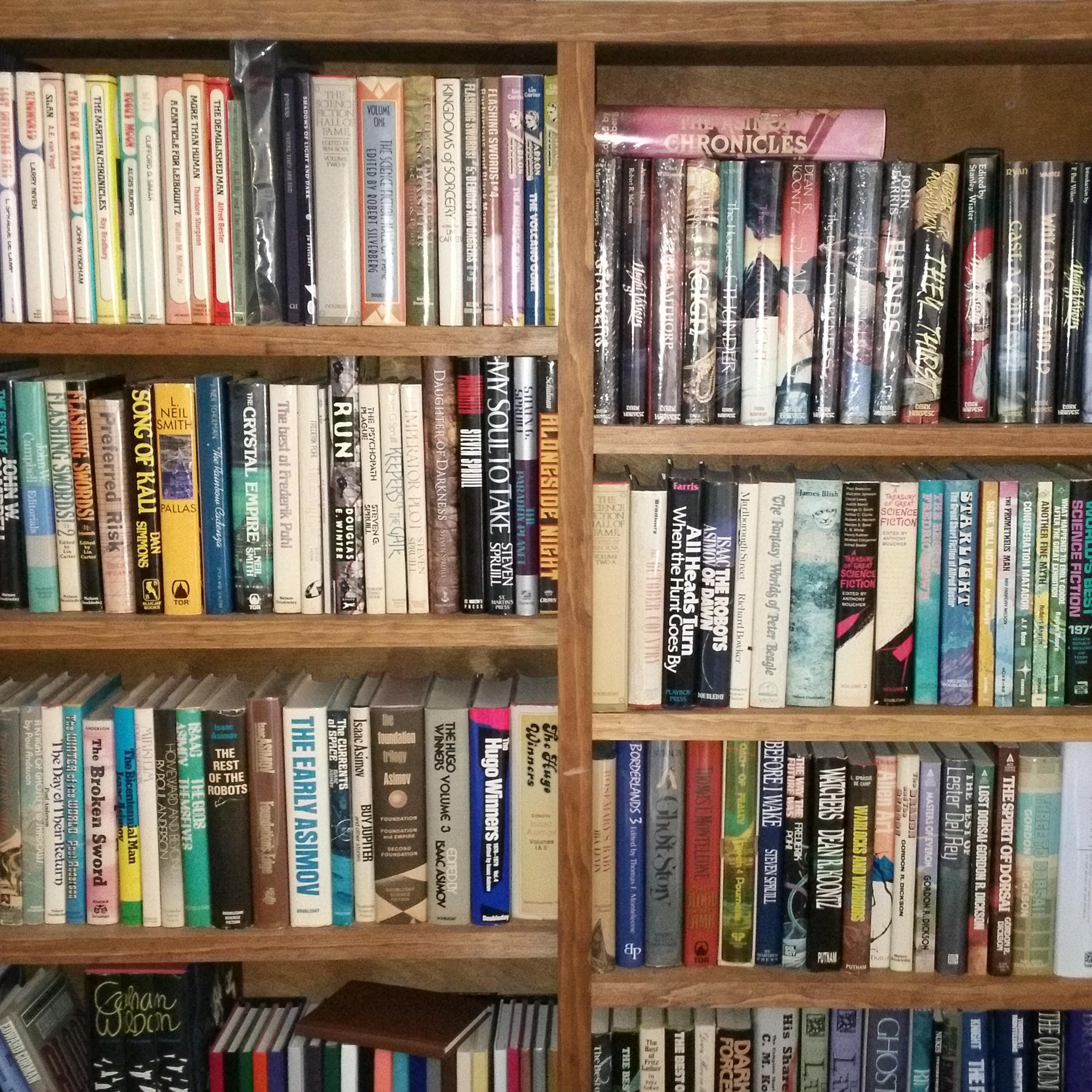 American author F. Paul Wilson uploaded an impressive mutli-shelf "shelfie" through the Shelfie app.