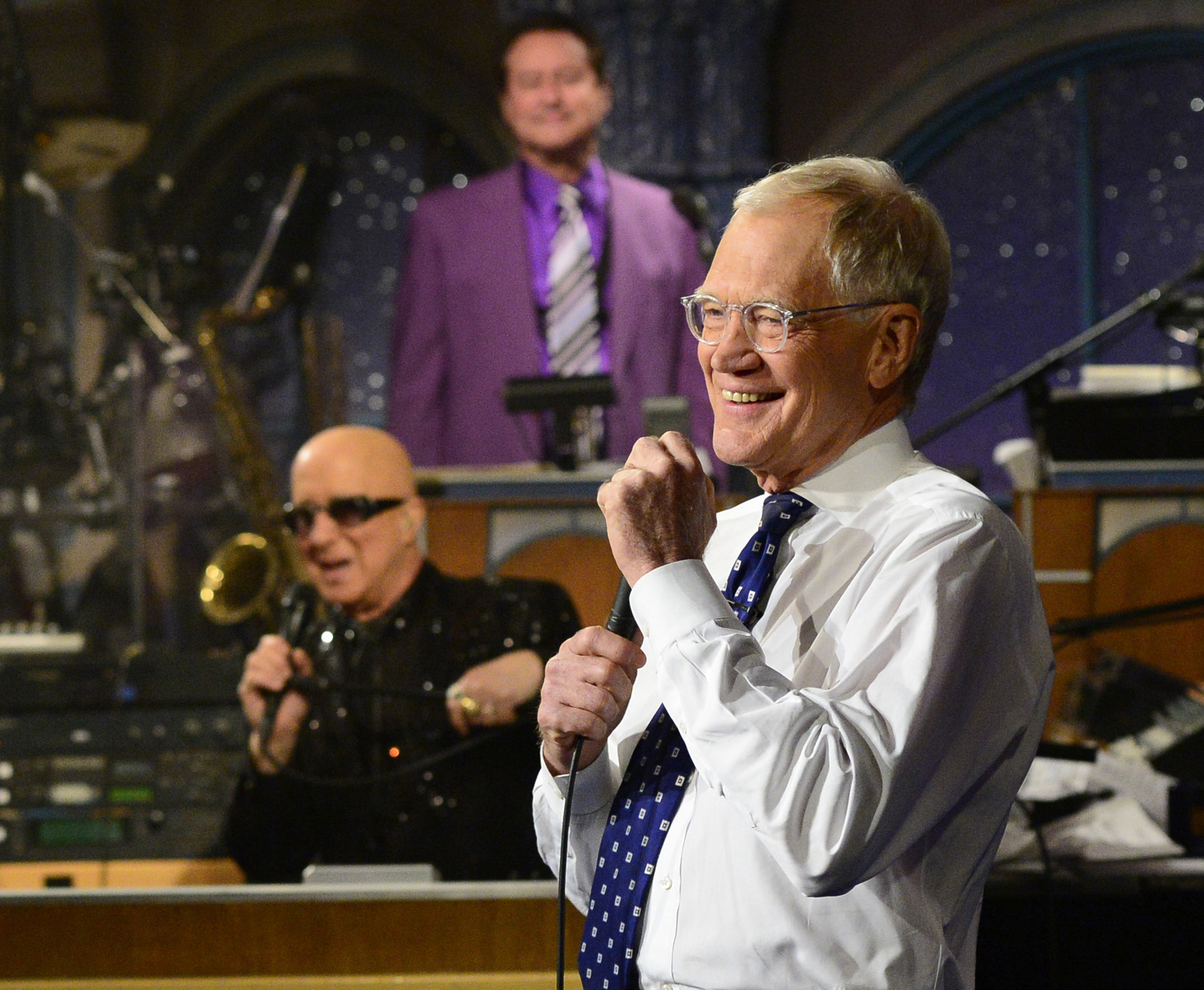 In this photo provided by CBS, David Letterman appears during a final taping of the “Late Show with David Letterman,” on May 20, 2015 in New York.