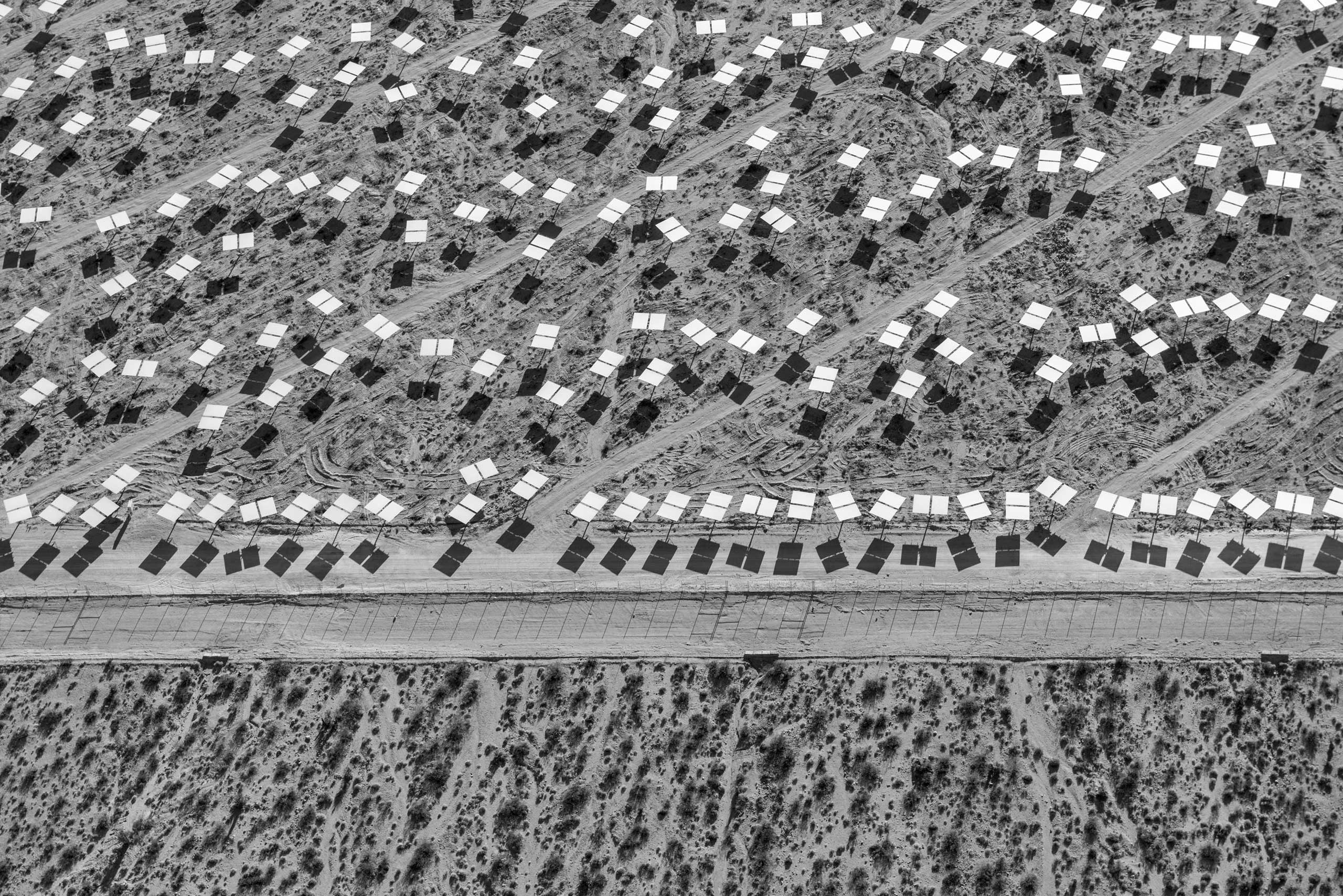 Mirrored Heliostats at the Ivanpah Solar plant in the Mojave Desert in California. Jamey Stillings