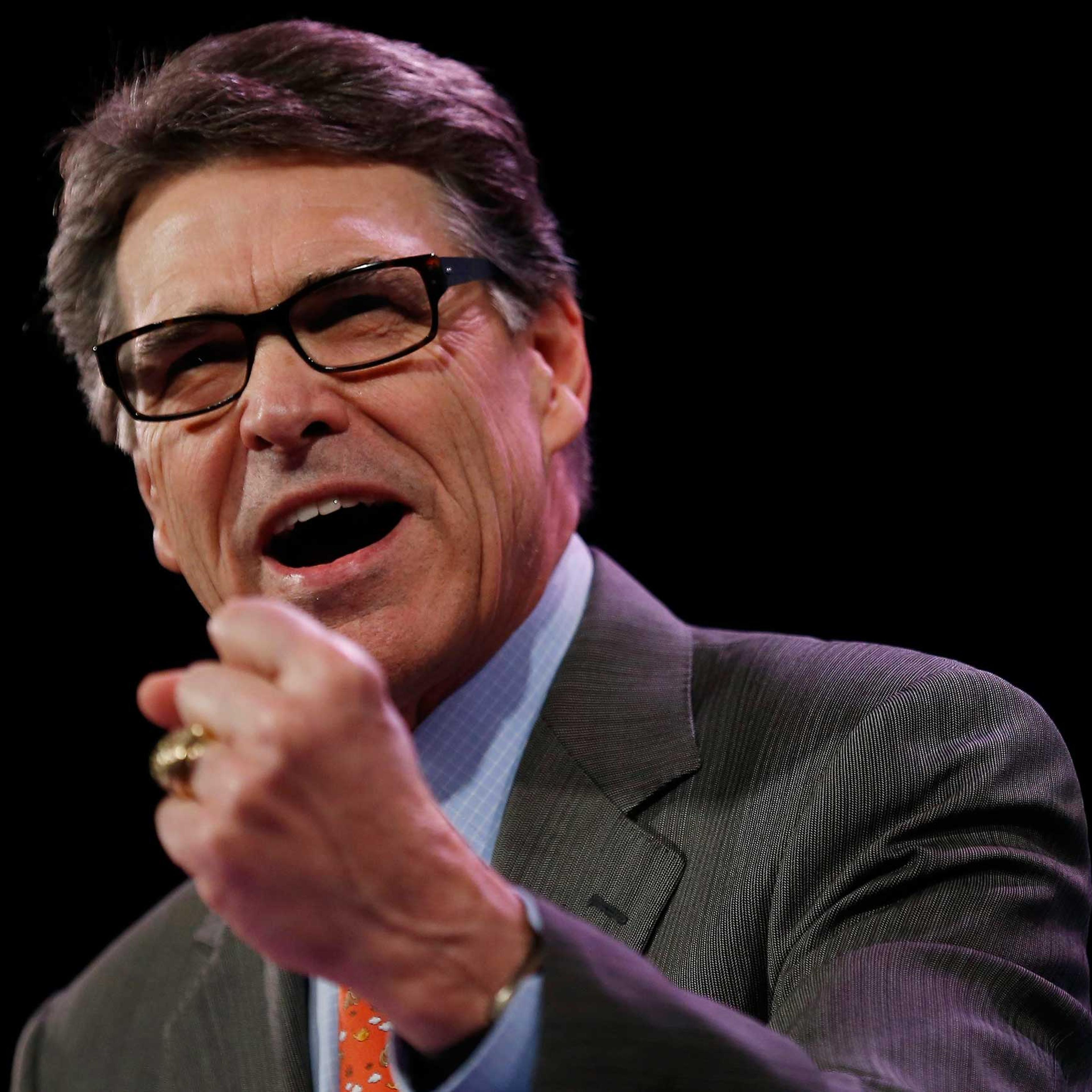 Former Governor of Texas Rick Perry speaks at the Freedom Summit in Des Moines, Iowa on Jan. 24, 2015.