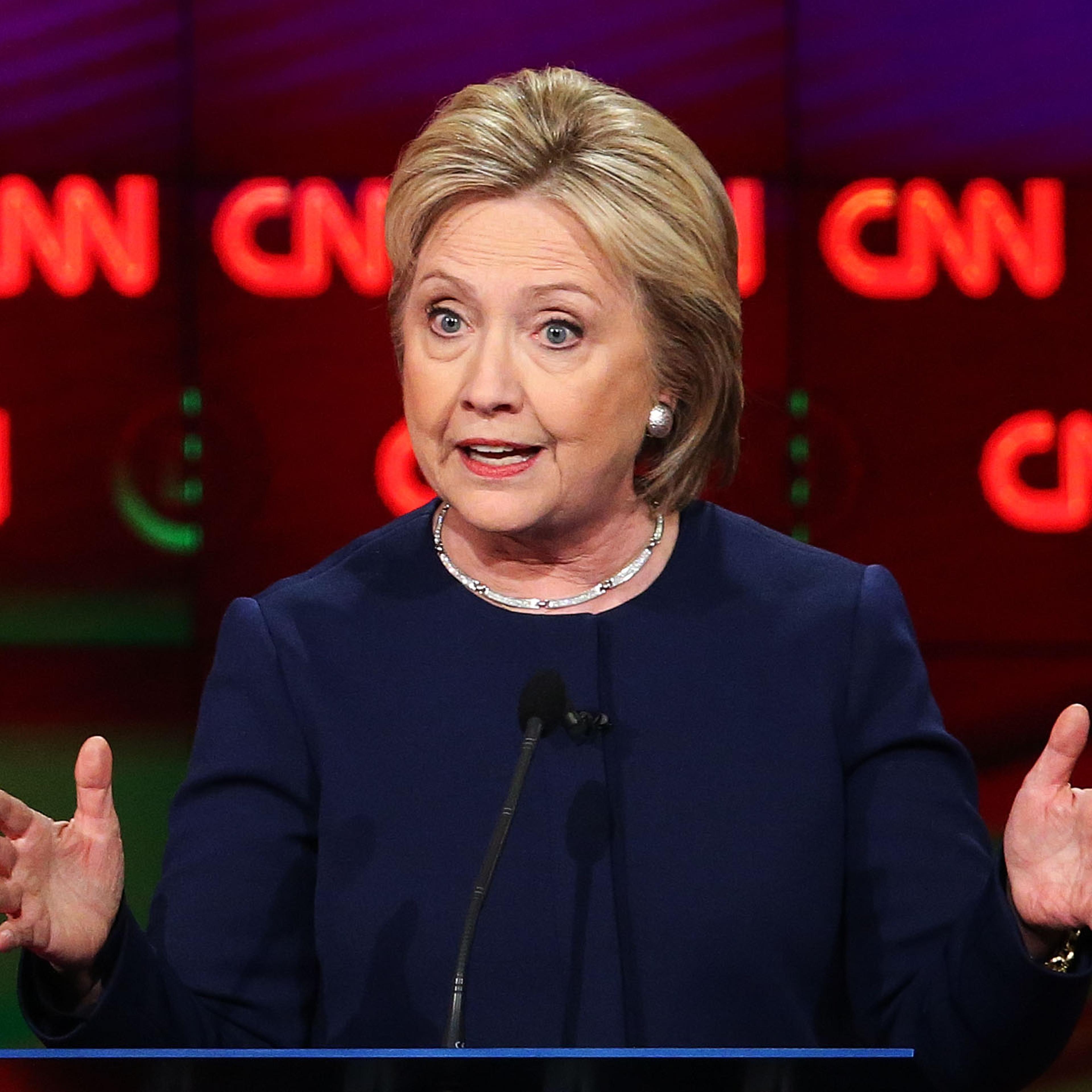 Hillary Clinton during the CNN Democratic Presidential Primary Debate at the Whiting Auditorium at the Cultural Center Campus in Flint, Michi. on March 6, 2016.