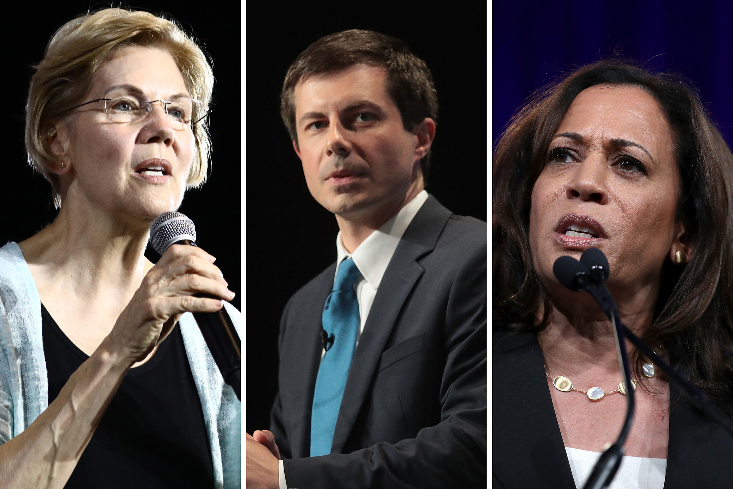 warren-buttigieg-harris triptych