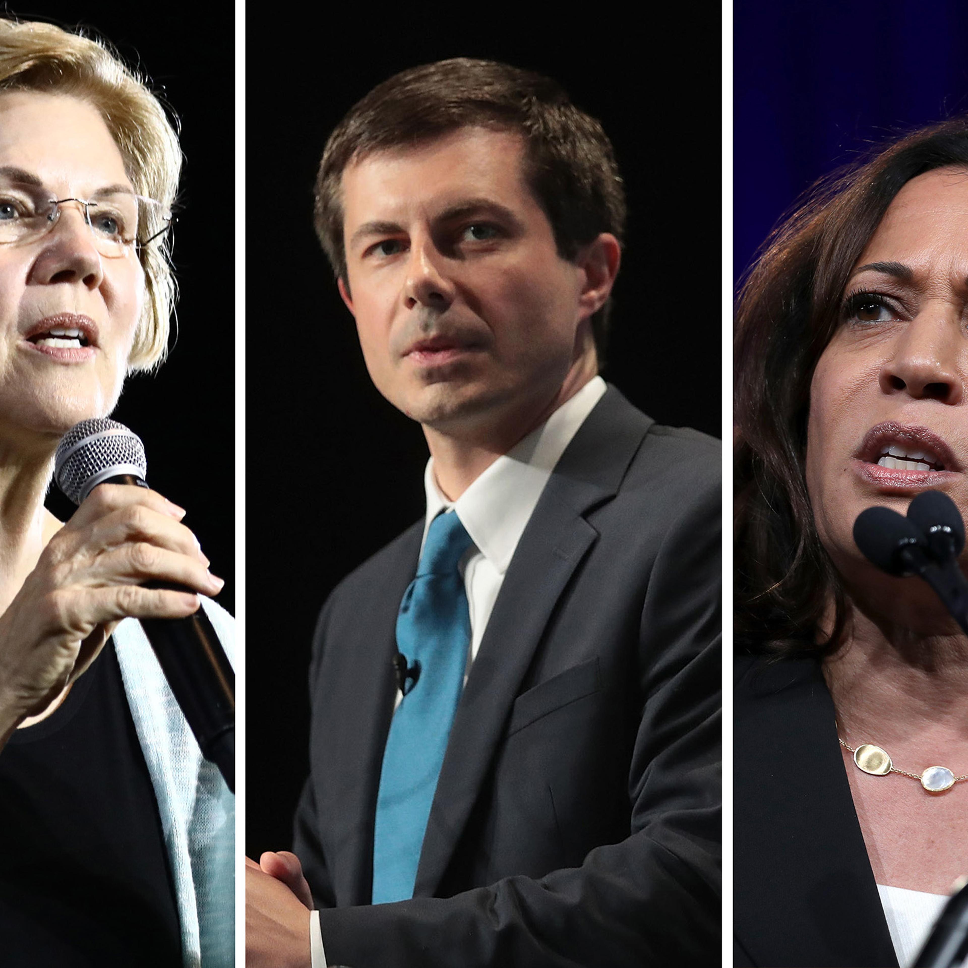warren-buttigieg-harris triptych