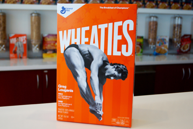 Greg Louganis' Wheaties box.