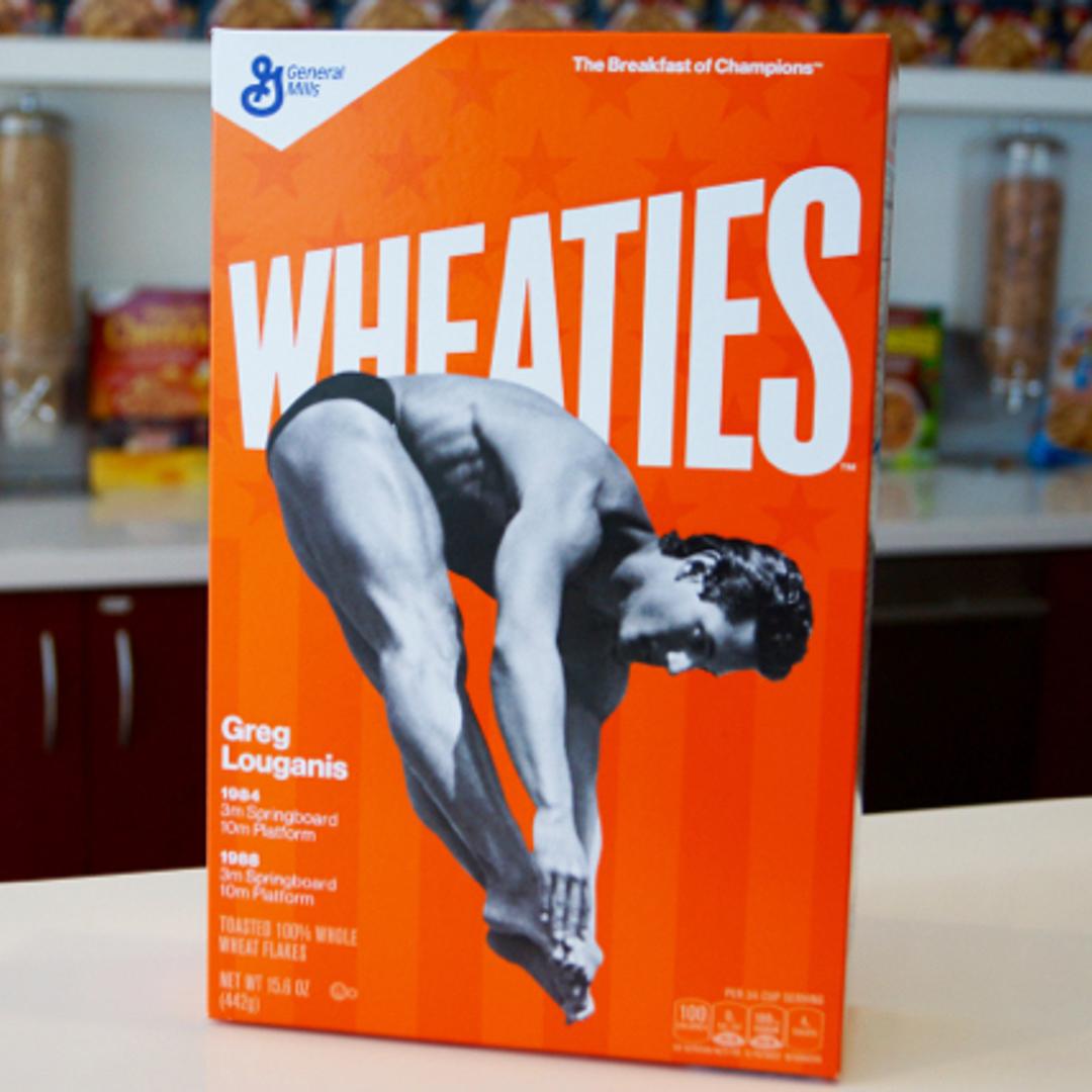 Greg Louganis' Wheaties box.