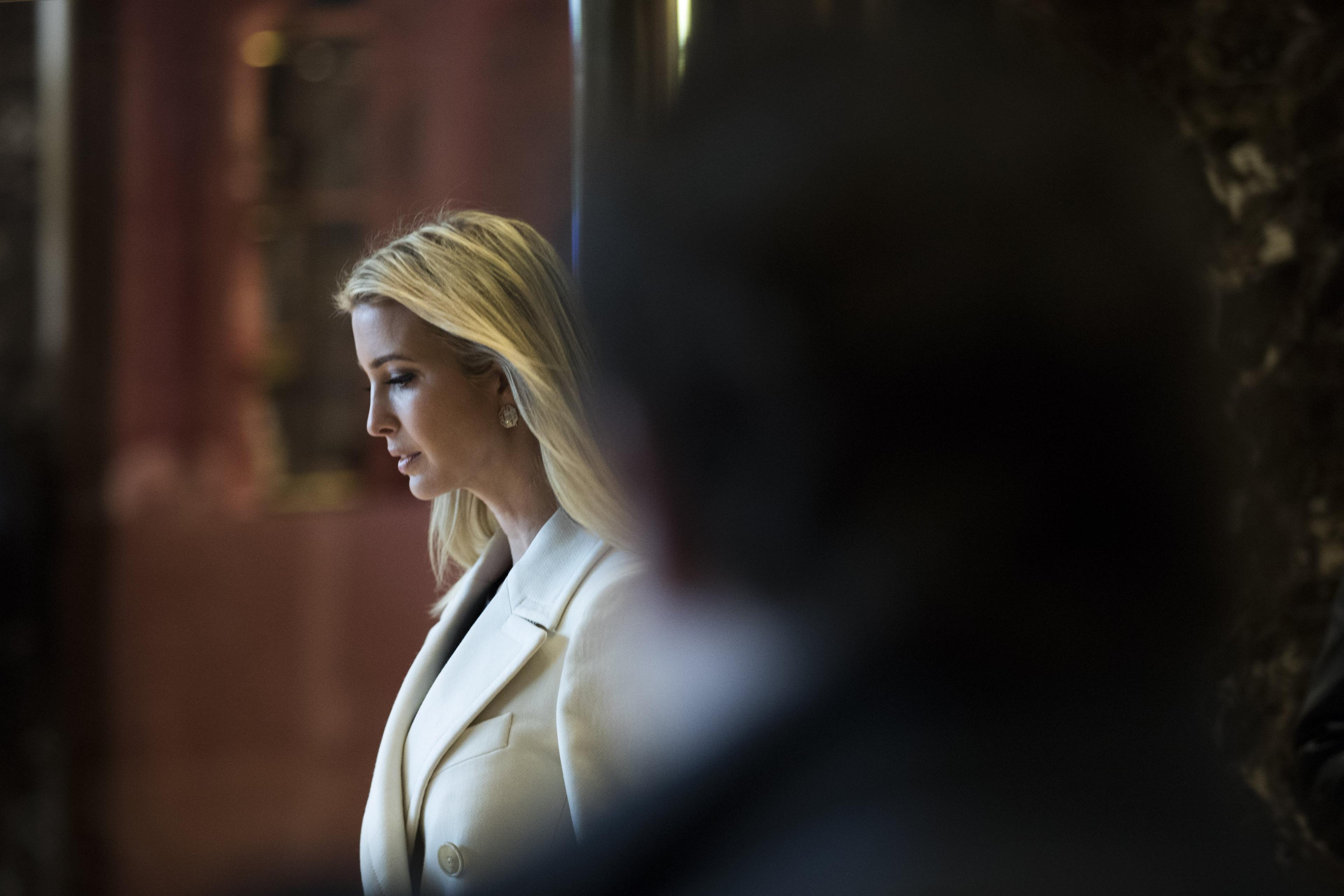 Ivanka Trump exits Trump Tower Nov. 17, 2016 in New York City.