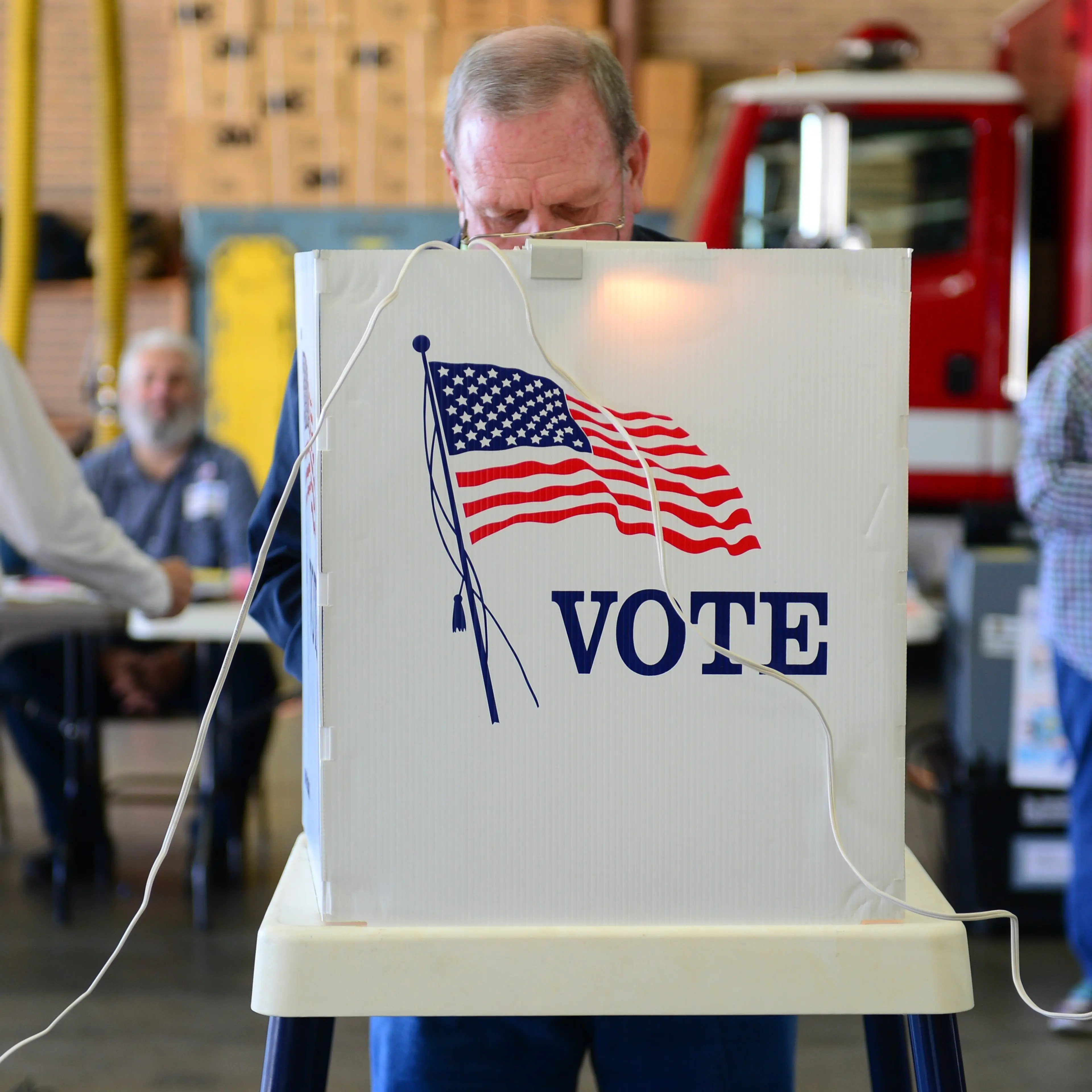 Voters cast their ballots at a polling station in Alhambra, Calif. on November 4, 2014.