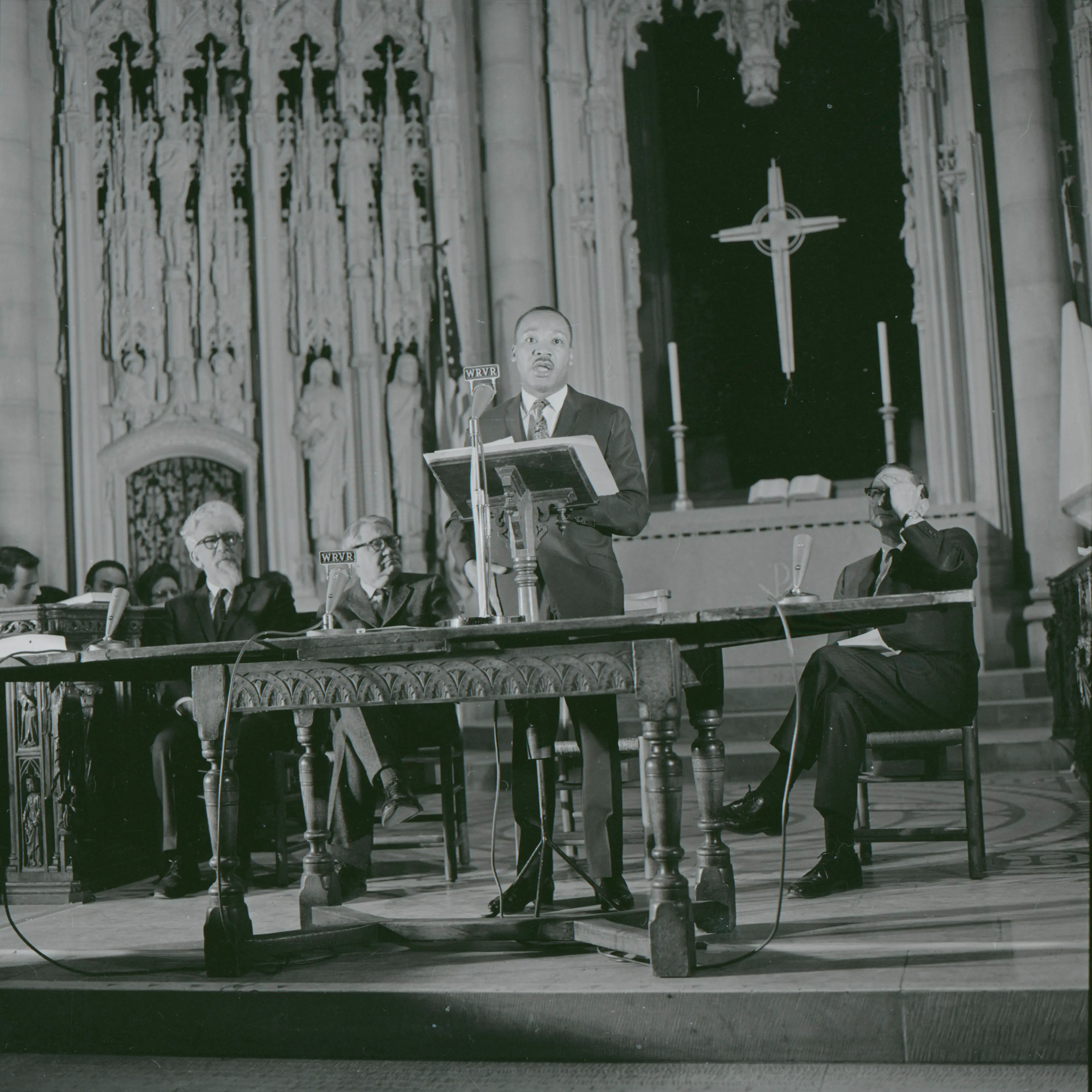 King delivering his speech “Beyond Vietnam” at New York City’s Riverside Church in 1967