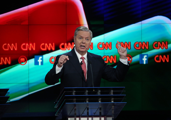 Republican presidential candidate U.S. Sen. Lindsey Graham (R-SC) speaks during the CNN Republican presidential debate on December 15, 2015 in Las Vegas, Nevada.