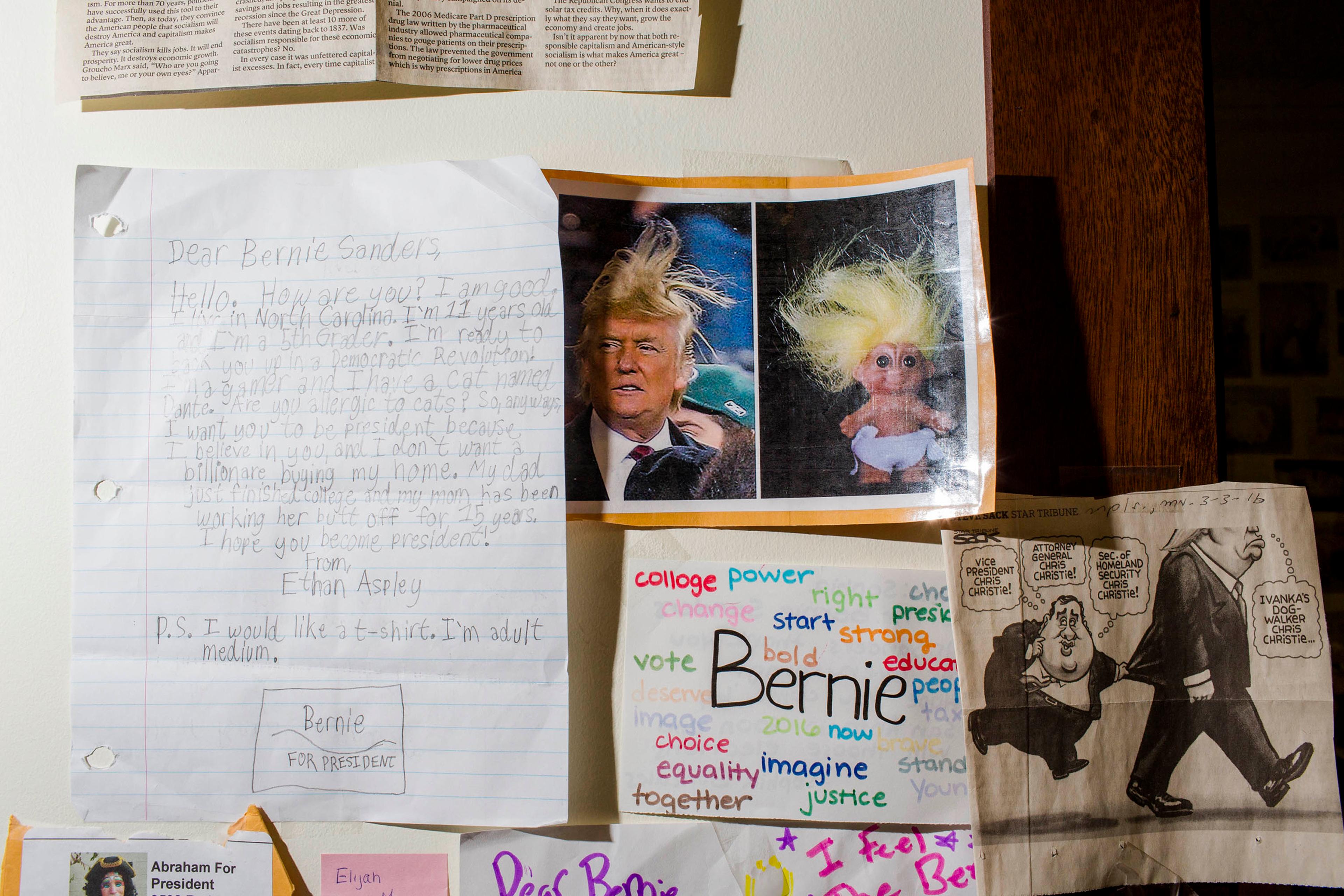 BURLINGTON, VT - MAY 23: Scenes from Inside the campaign headquarters of Bernie Sanders on May 23, 2016, in Burlington, VT. (Photo by Landon Nordeman)