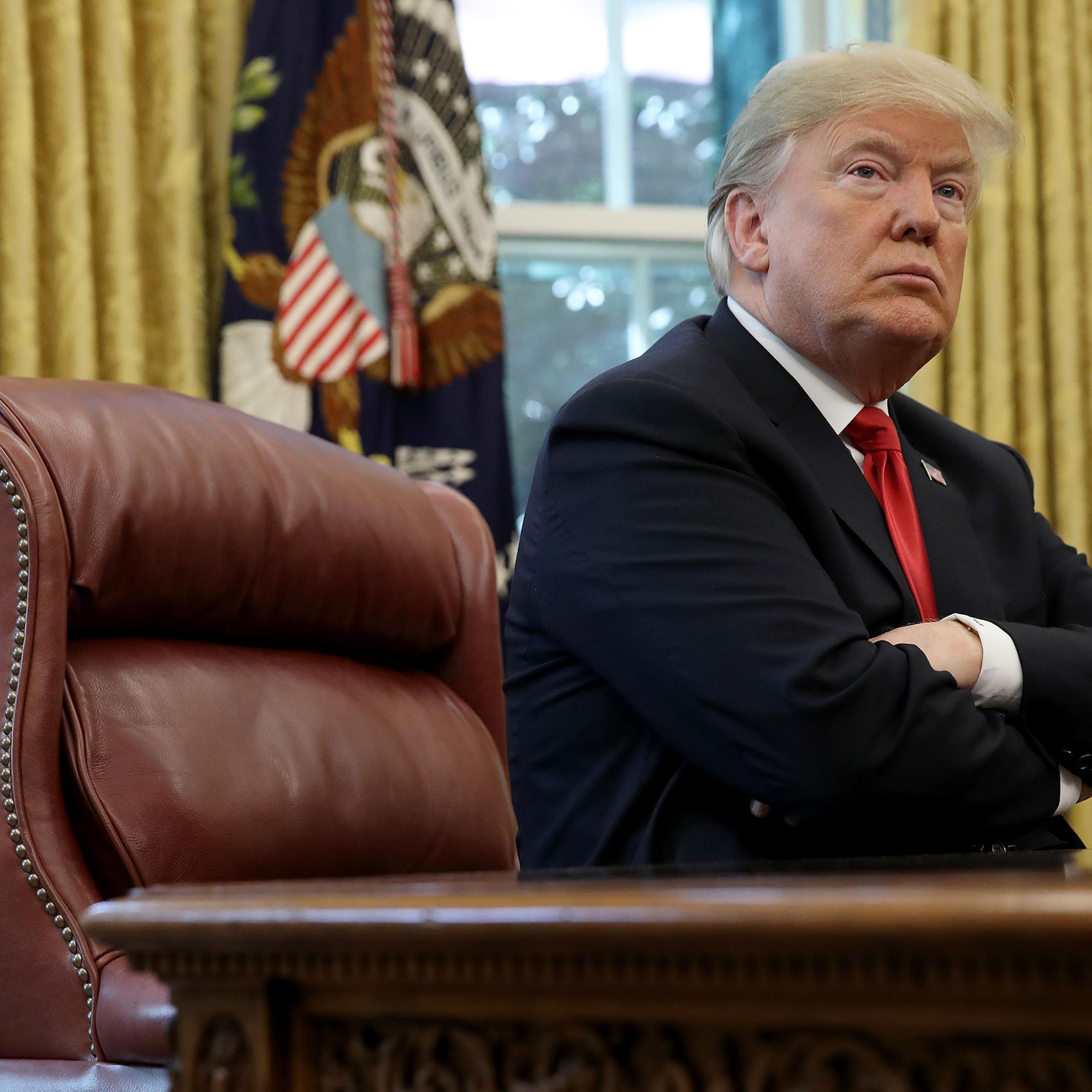 President Trump Briefed On Hurricane Michael By Secretary Of Homeland Security Nielsen And FEMA Chief Long In Oval Office