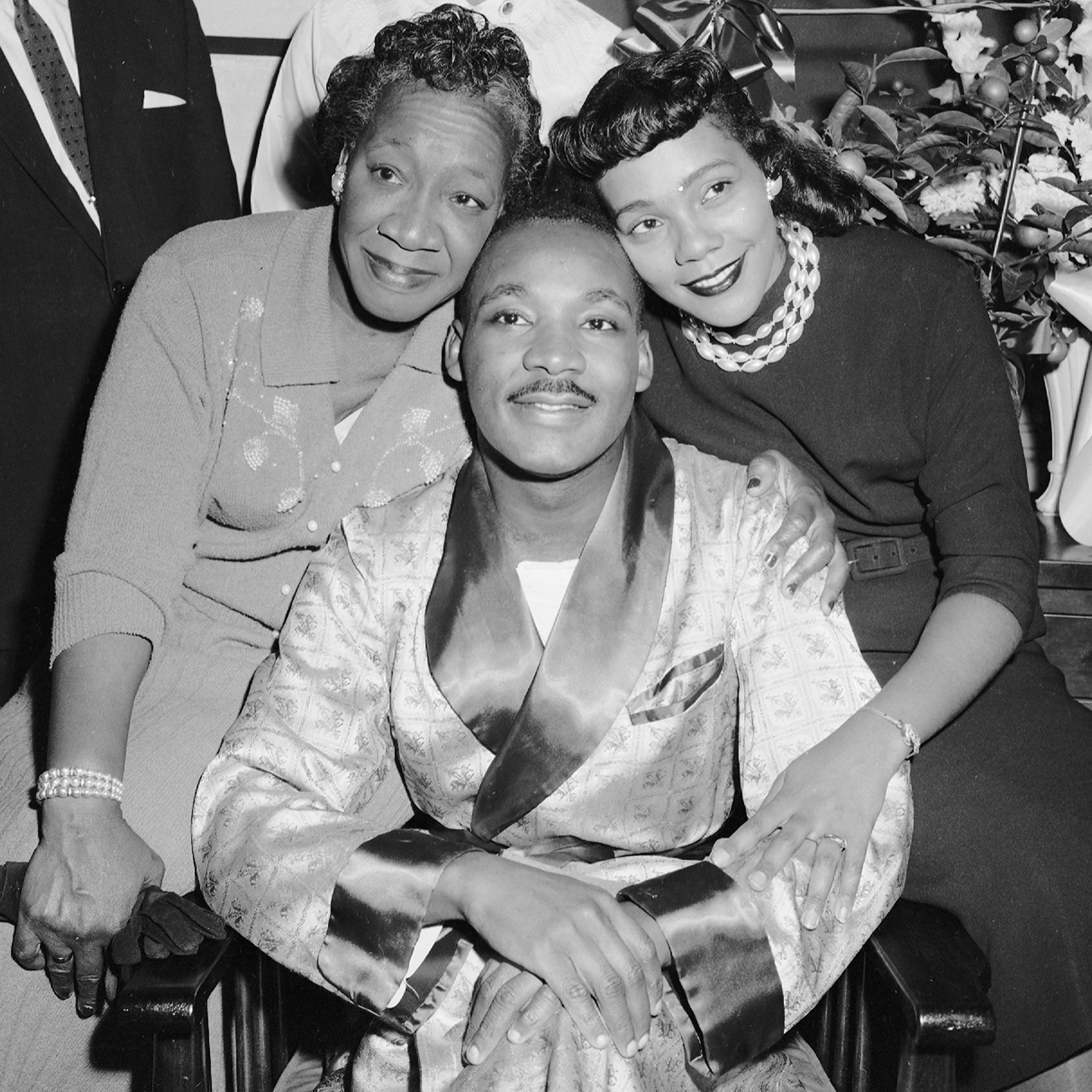 Dr. Martin Luther King with his mother and his wife, Coretta