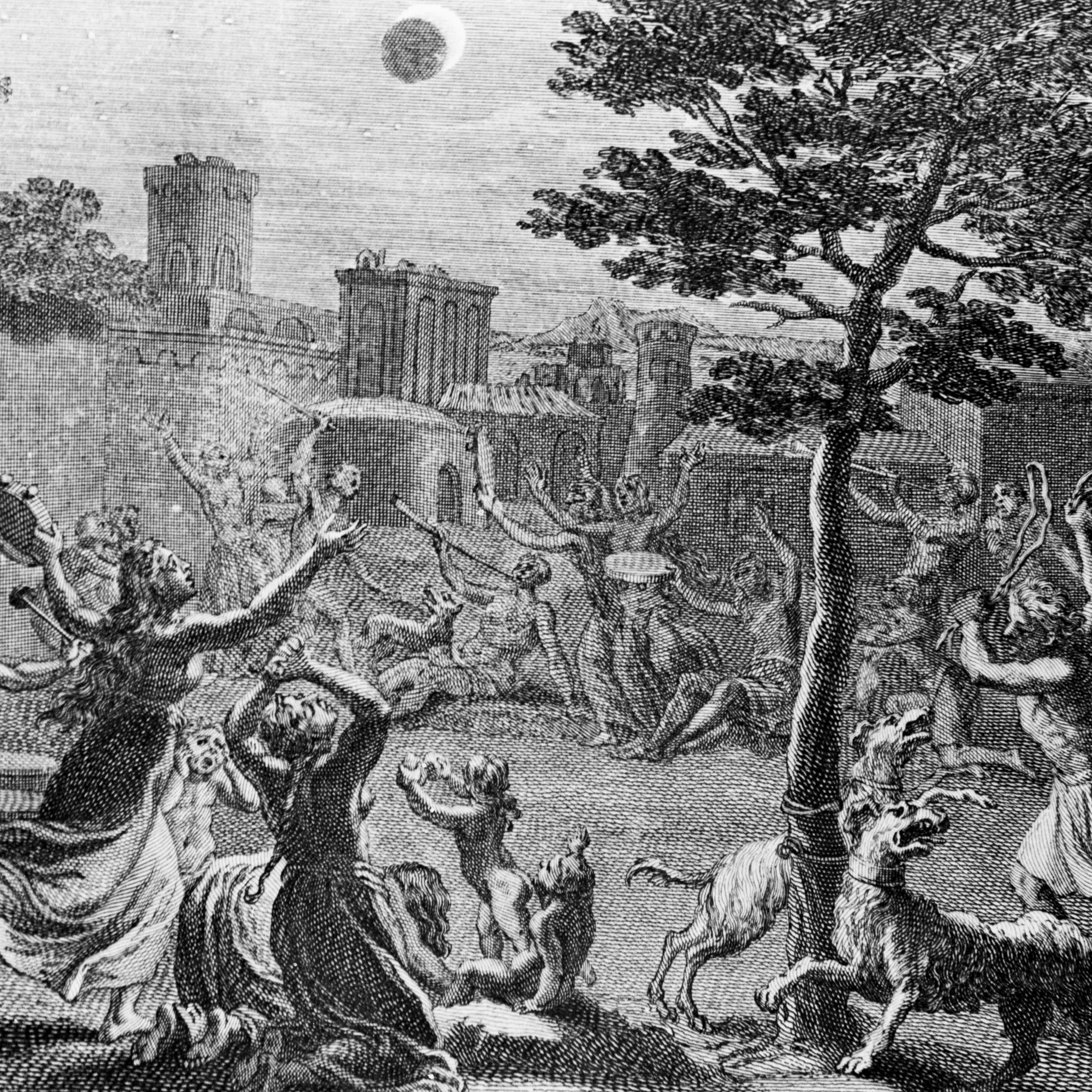 Engraving People Upset W/Arms Up Eclipse