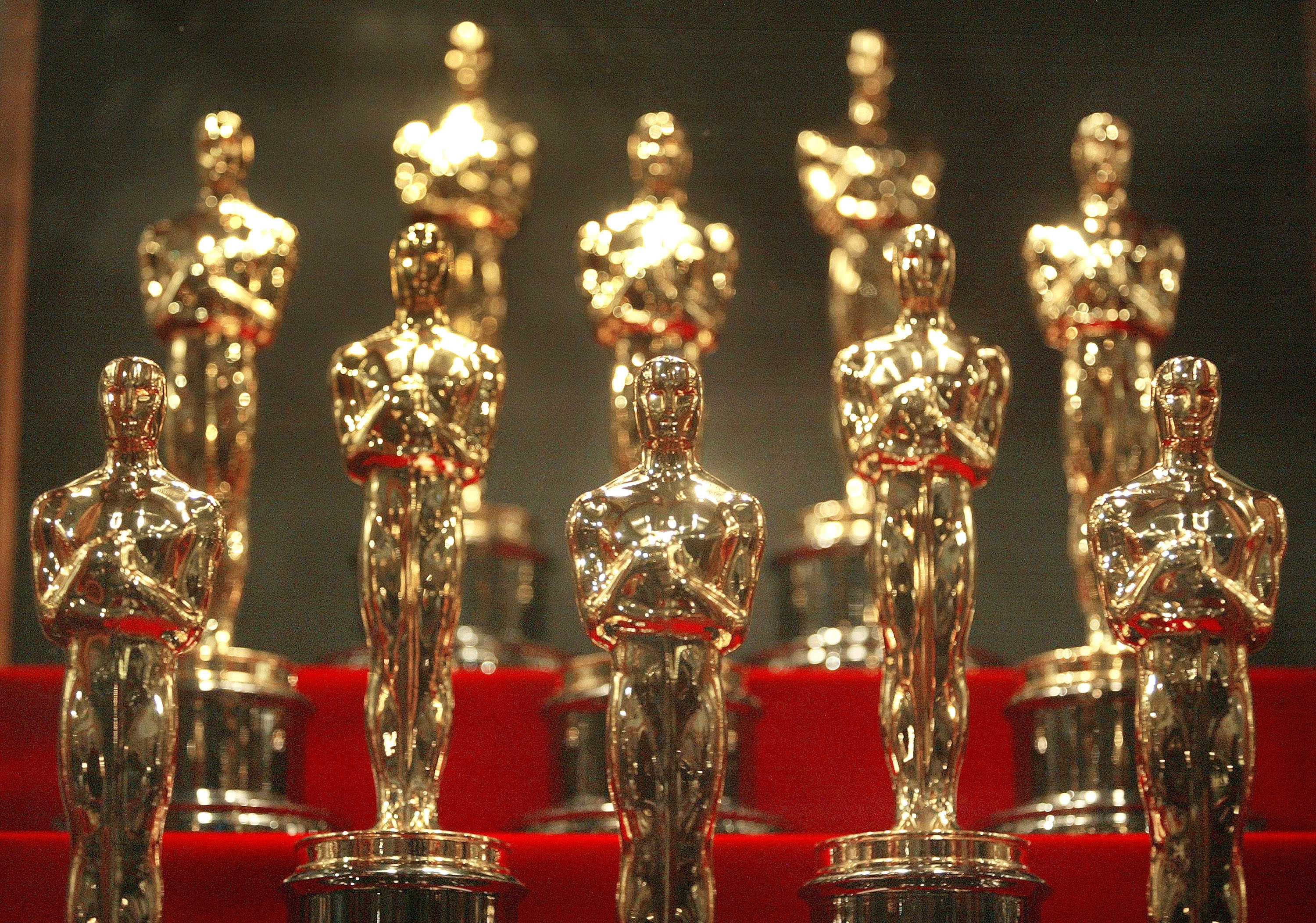 Oscar statuettes are displayed the Museum of Science and Industry in Chicago, Illinois.