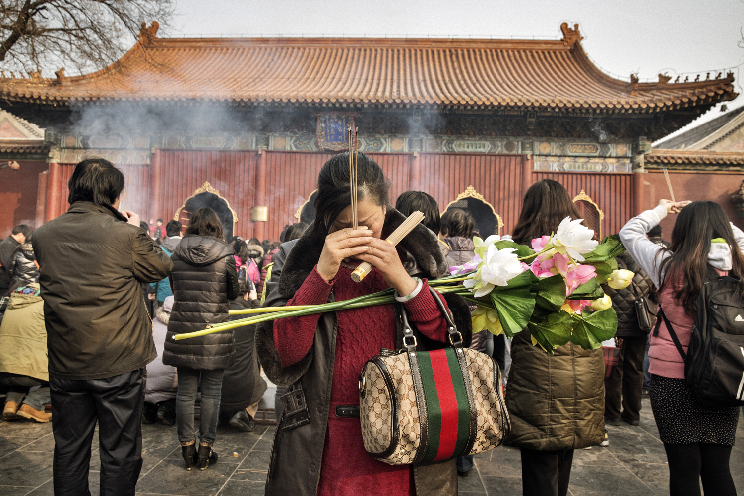 China, Tibet, Han Chinese, Buddhist, Incense, Beijing, Prayer, Temple, Lama, Monastery, Gucci Bag, Flowers