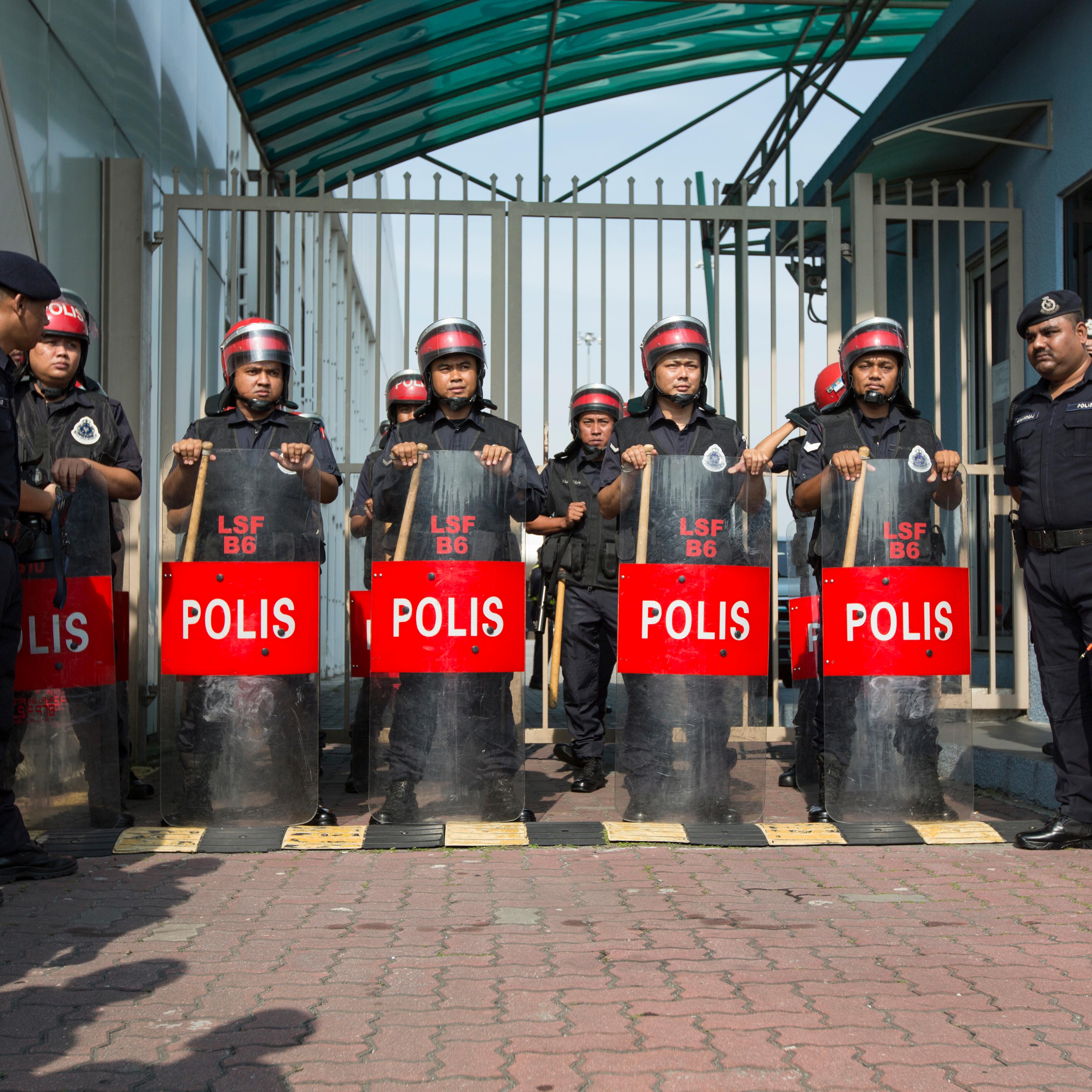 Special Police forces are deployed at the Sultan Abdul Aziz