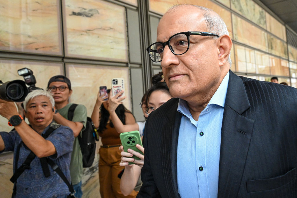 S. Iswaran arrives for sentencing at the Supreme Court in Singapore on Oct. 3, 2024.