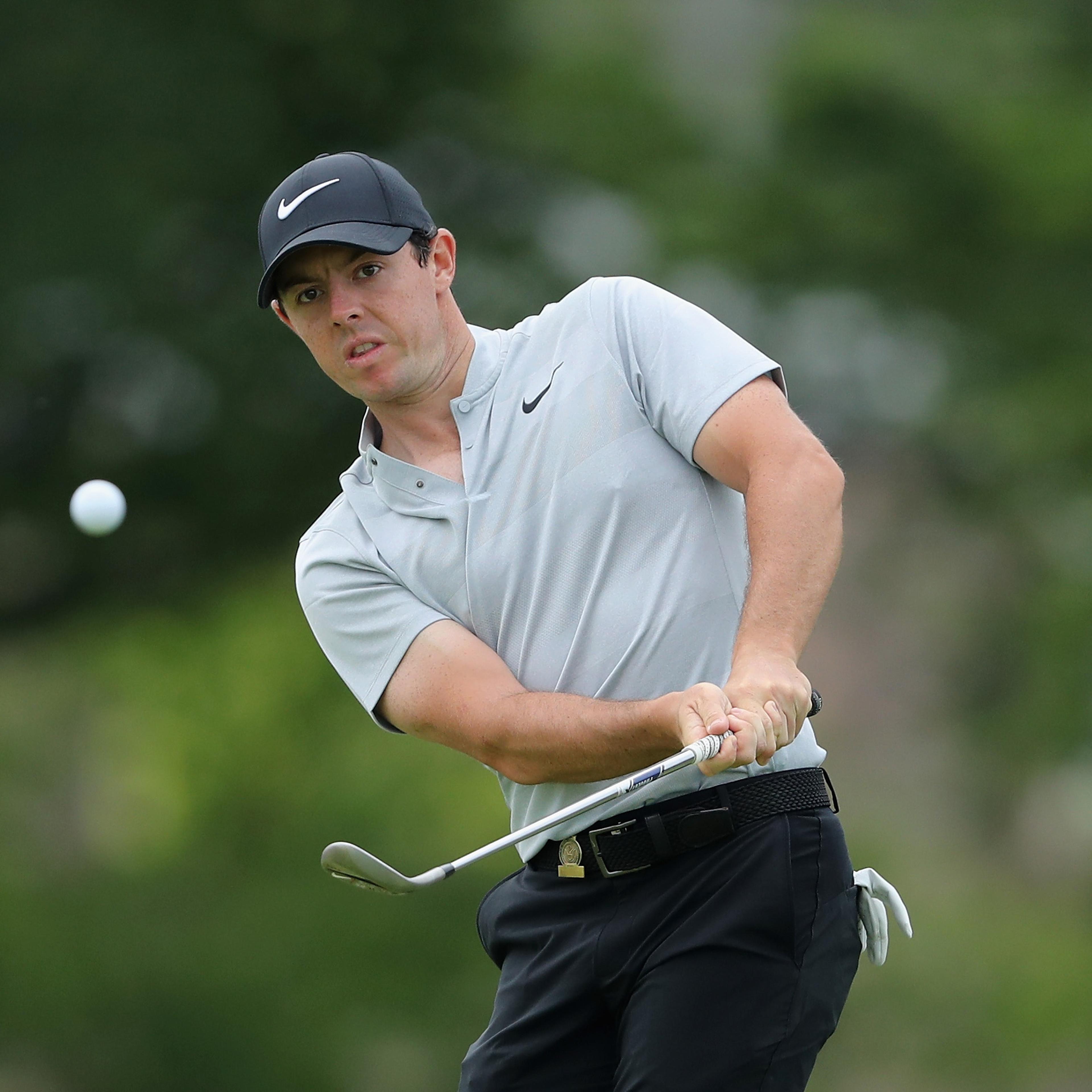 Rory McIlroy of Northern Ireland plays a shot with a wedge on the fourth green during the first round of the U.S. Open at Oakmont Country Club in Oakmont, Pa. on June 16, 2016.