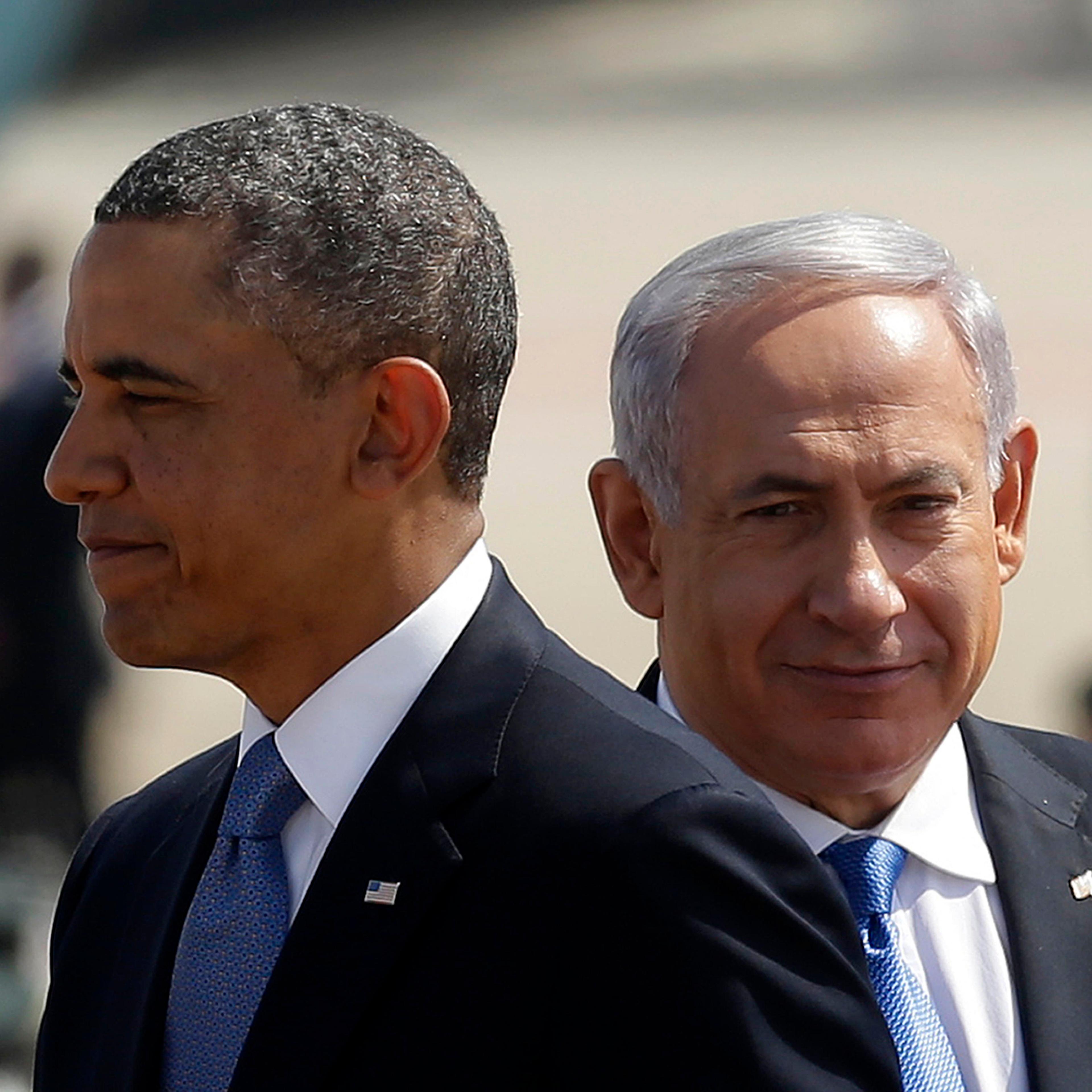 President Barack Obama (L) with Israeli Prime Minister Benjamin Netanyahu (R) in Tel Aviv, Israel on March 20, 2013.
