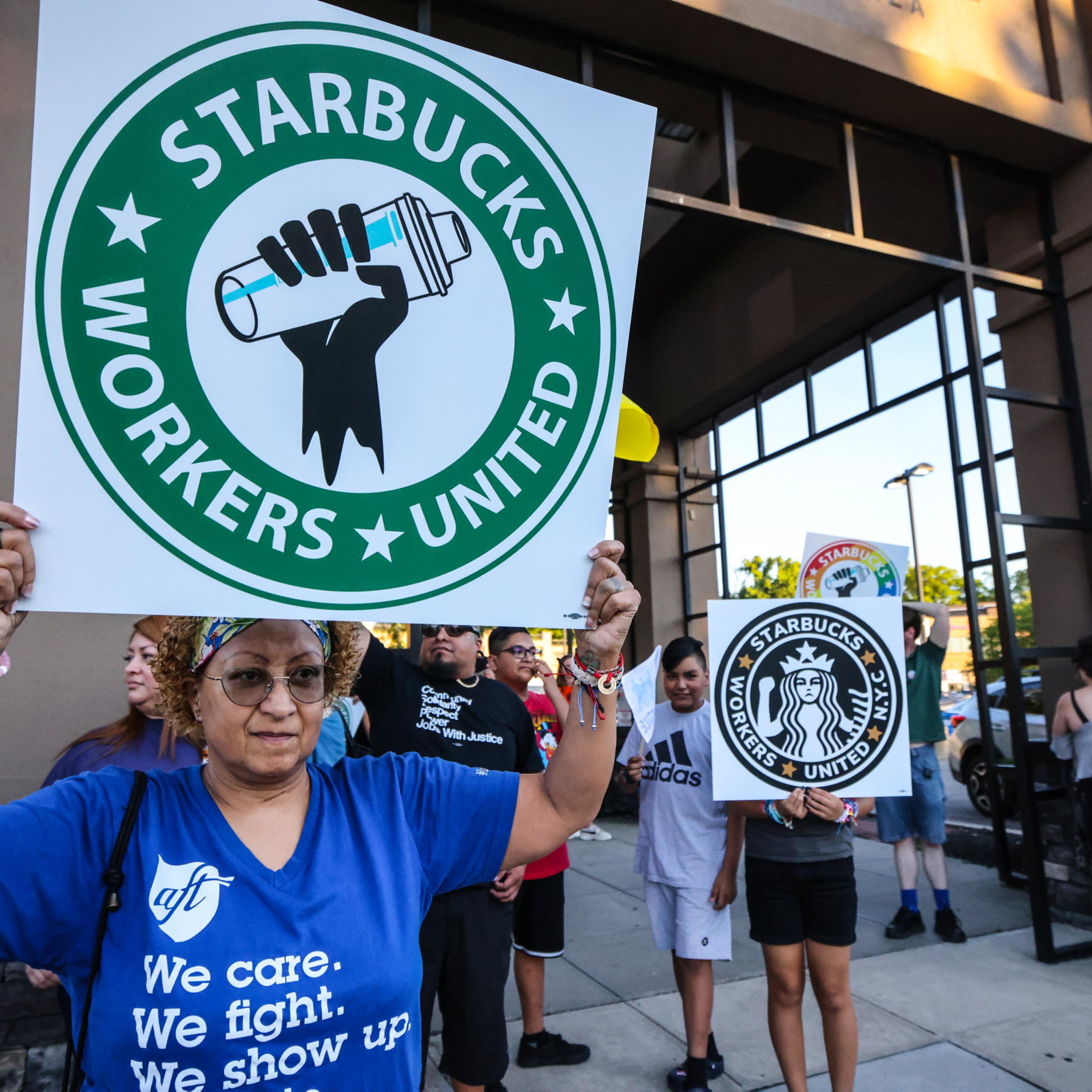 Protestors rally against Starbucks on Long Island