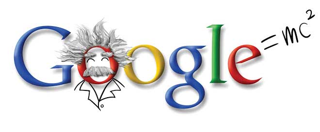 March 14, 2003 The early doodles were often simple but playful, like this mustachioed drawing of Albert Einstein to celebrate his birthday.