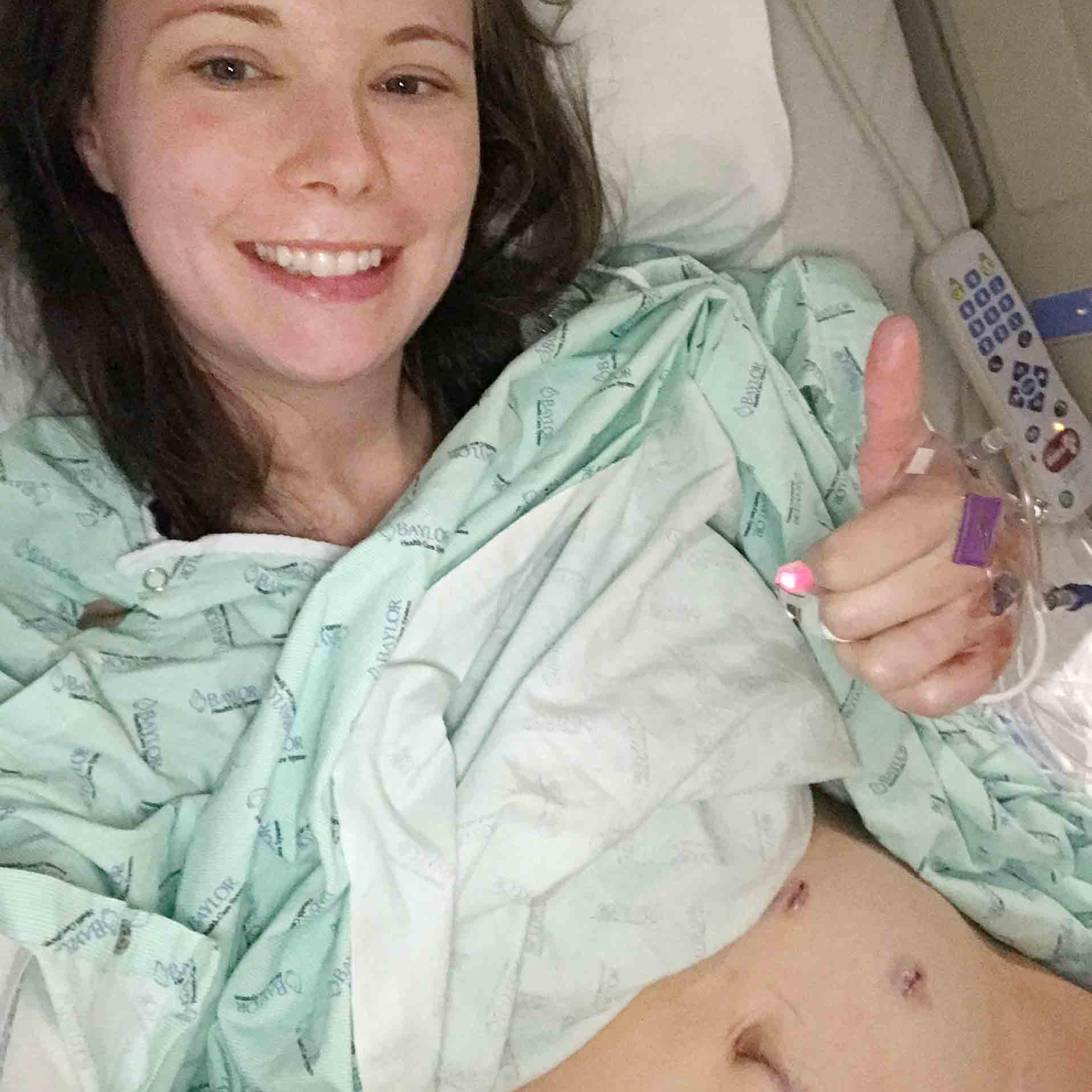 Heather Bankos in the hospital