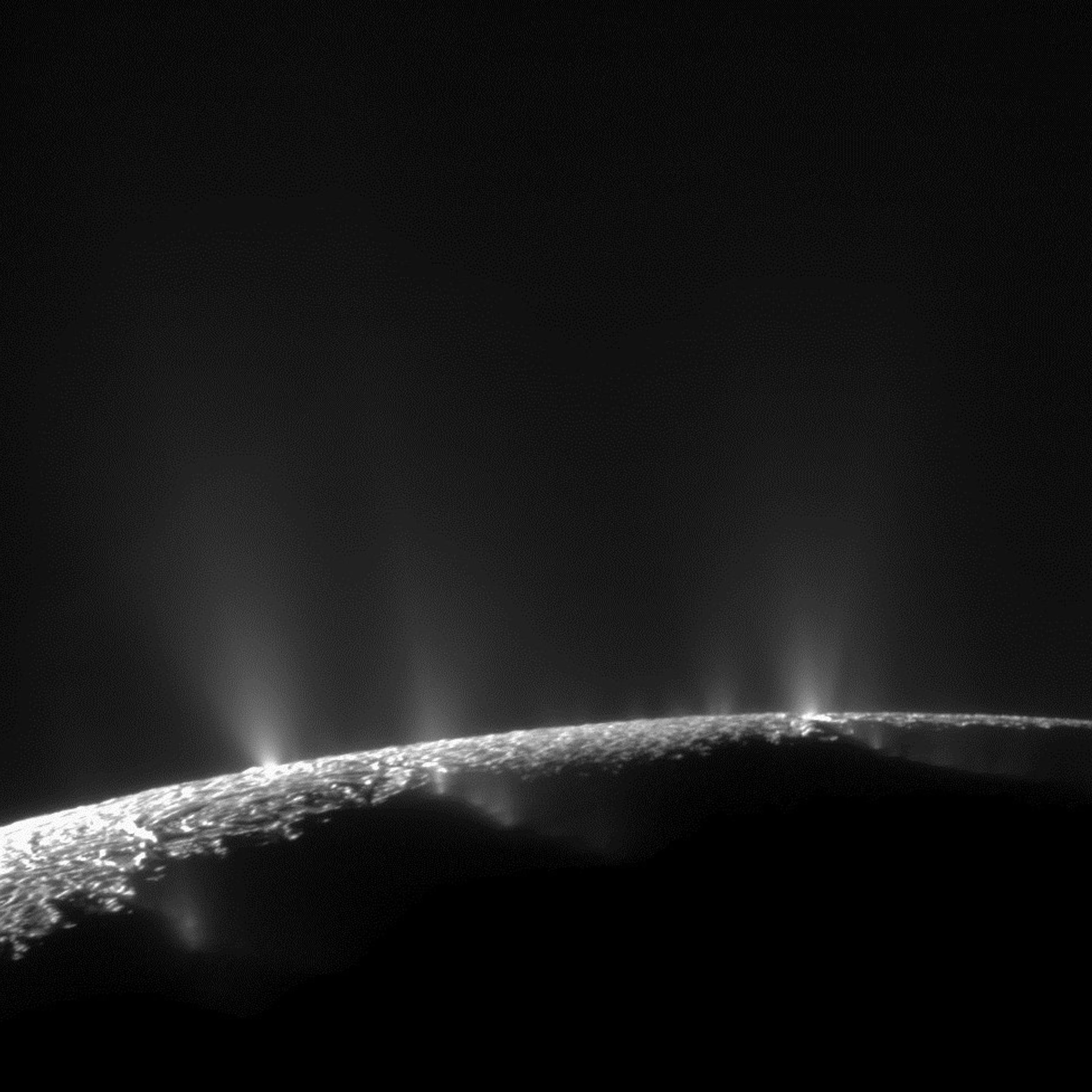 Dramatic plumes, both large and small, spray water ice and vapor from many locations along the famed "tiger stripes" near the south pole of Saturn's moon Enceladus.