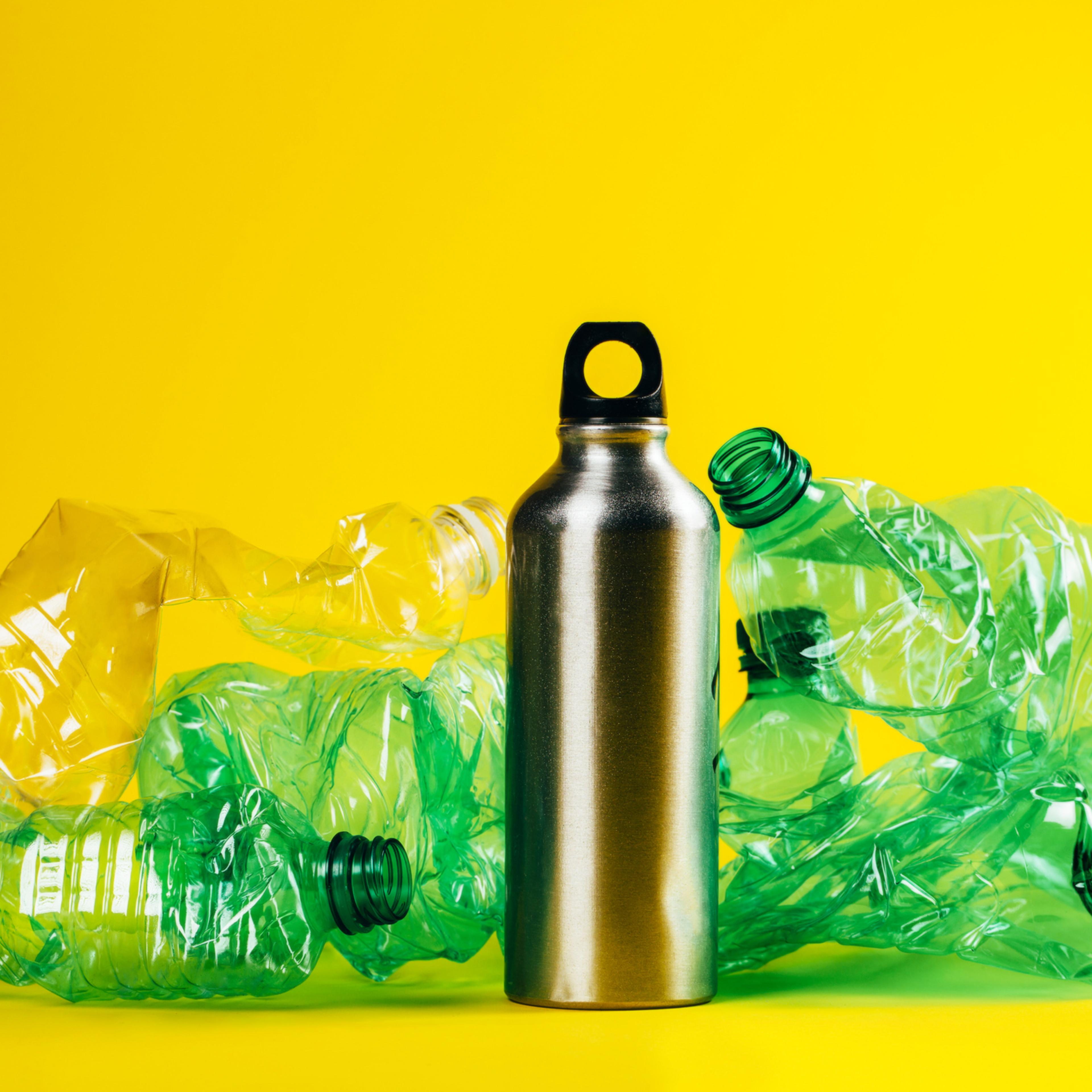 Set of disposable and reusable bottles