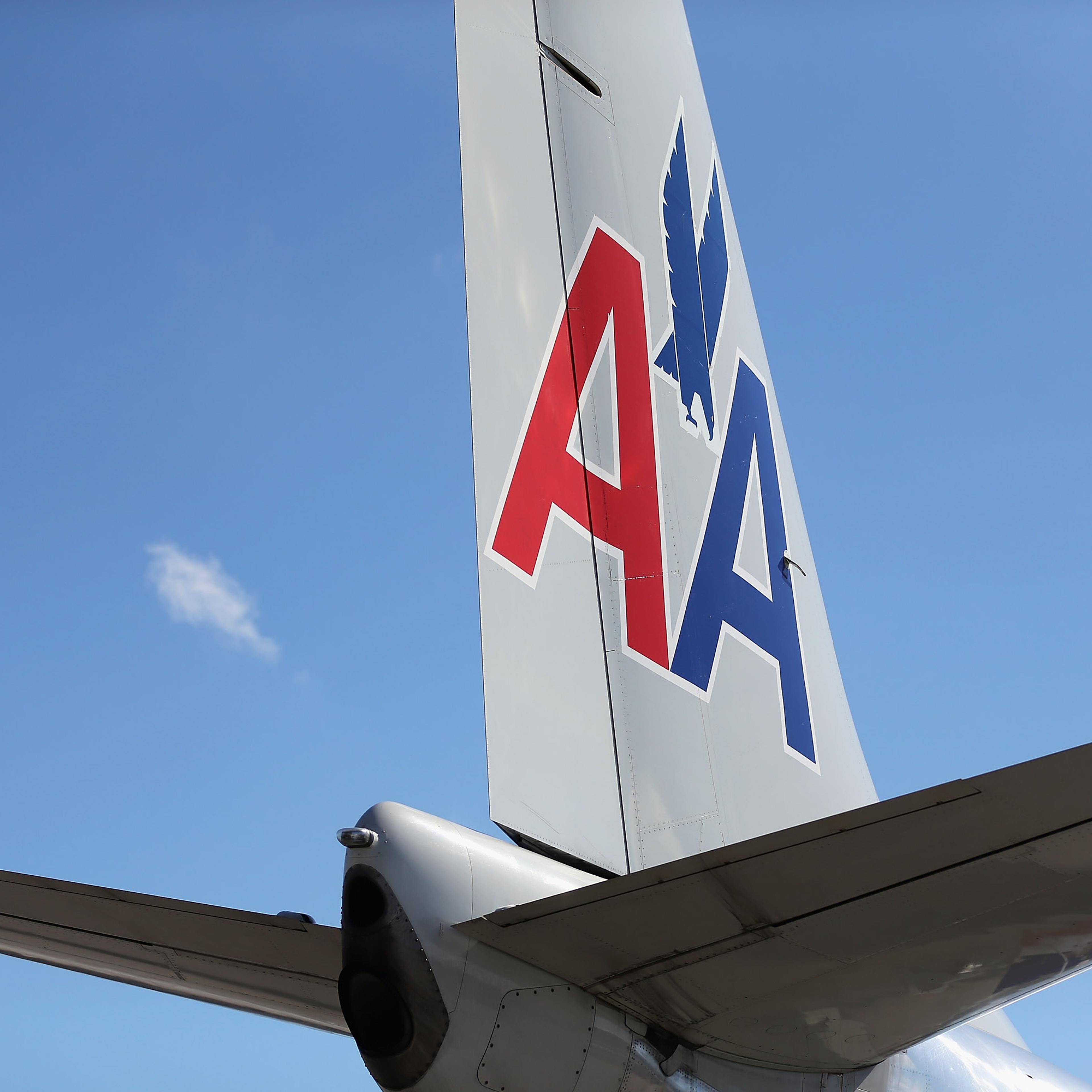 An American Airlines plane is seen at the Miami International Airport on Feb. 7, 2013 in Miami.