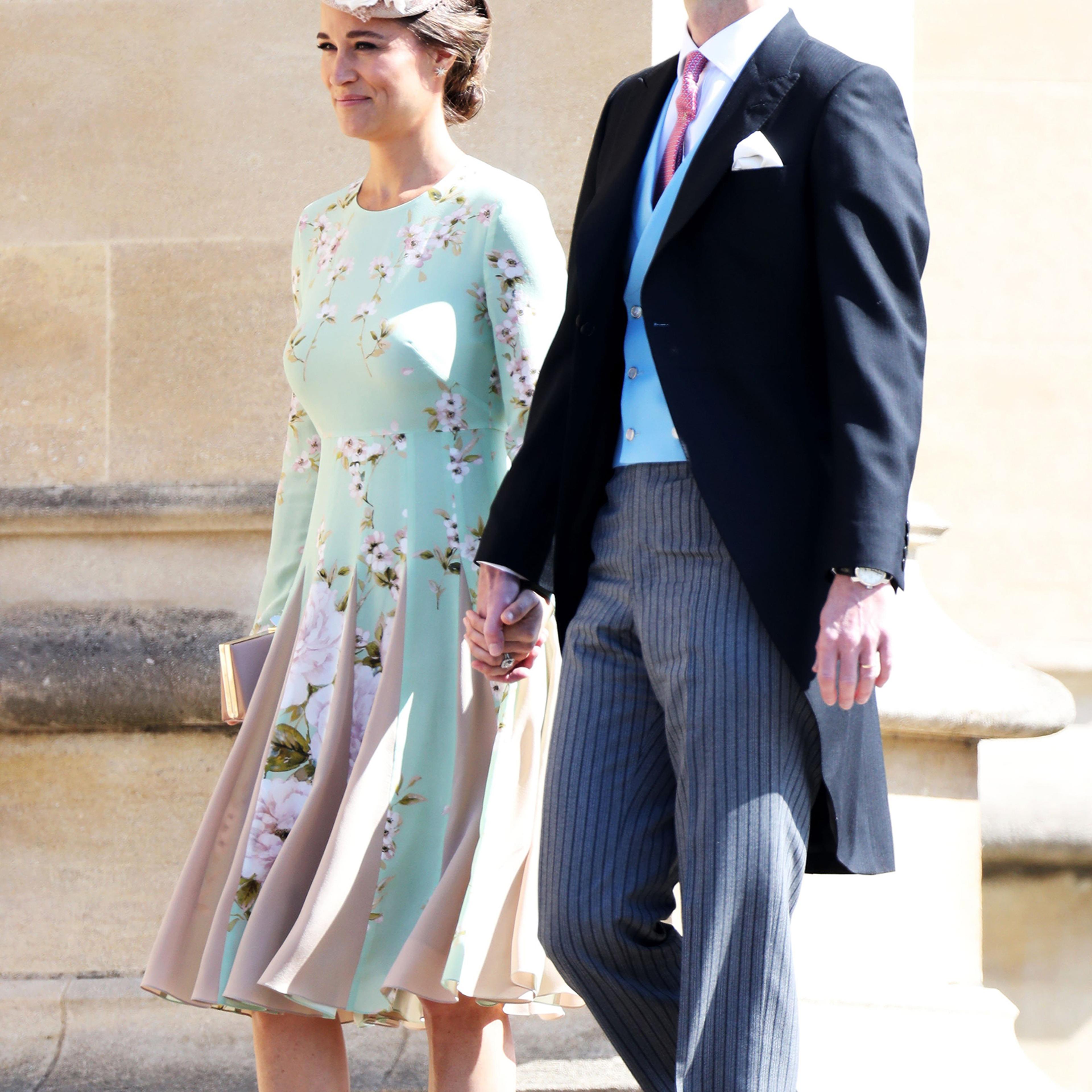 Pippa Middleton and James Matthews arrive at the wedding of Prince Harry and Meghan Markle at St George's Chapel, Windsor Castle on May 19, 2018.