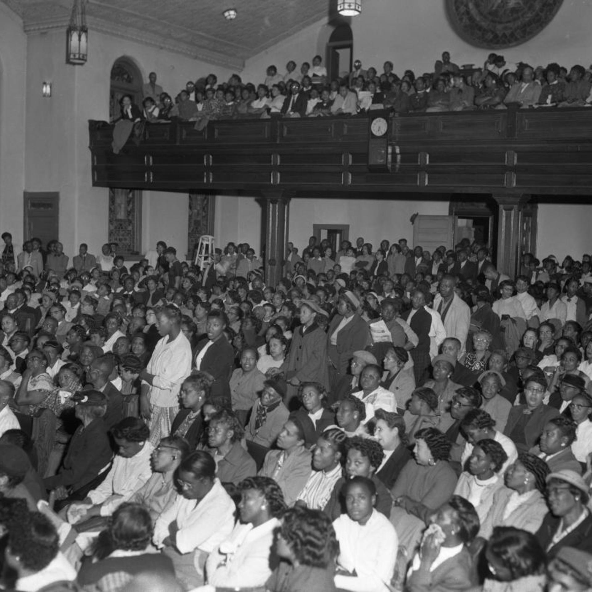 Crowd Cheering Bus Boycott